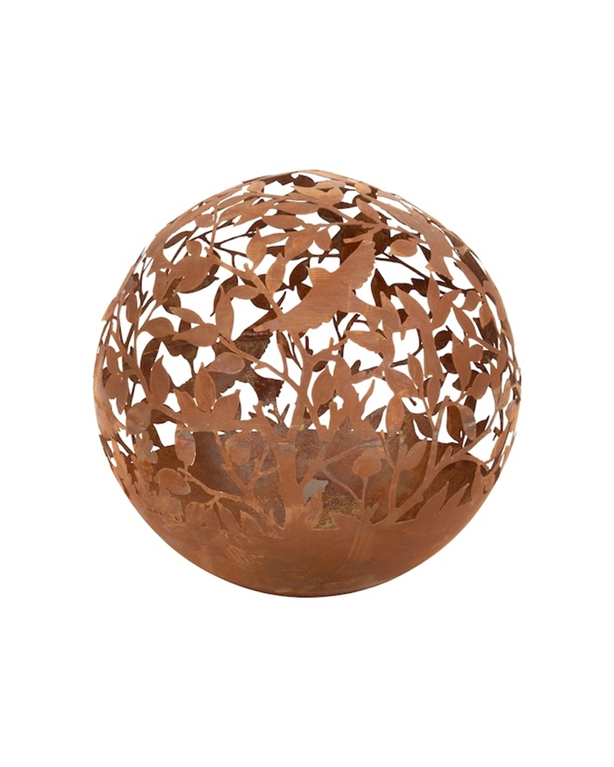 Alfresco Bird Ball Corten Rust Garden Decoration 40cm - Bronze - Kmart