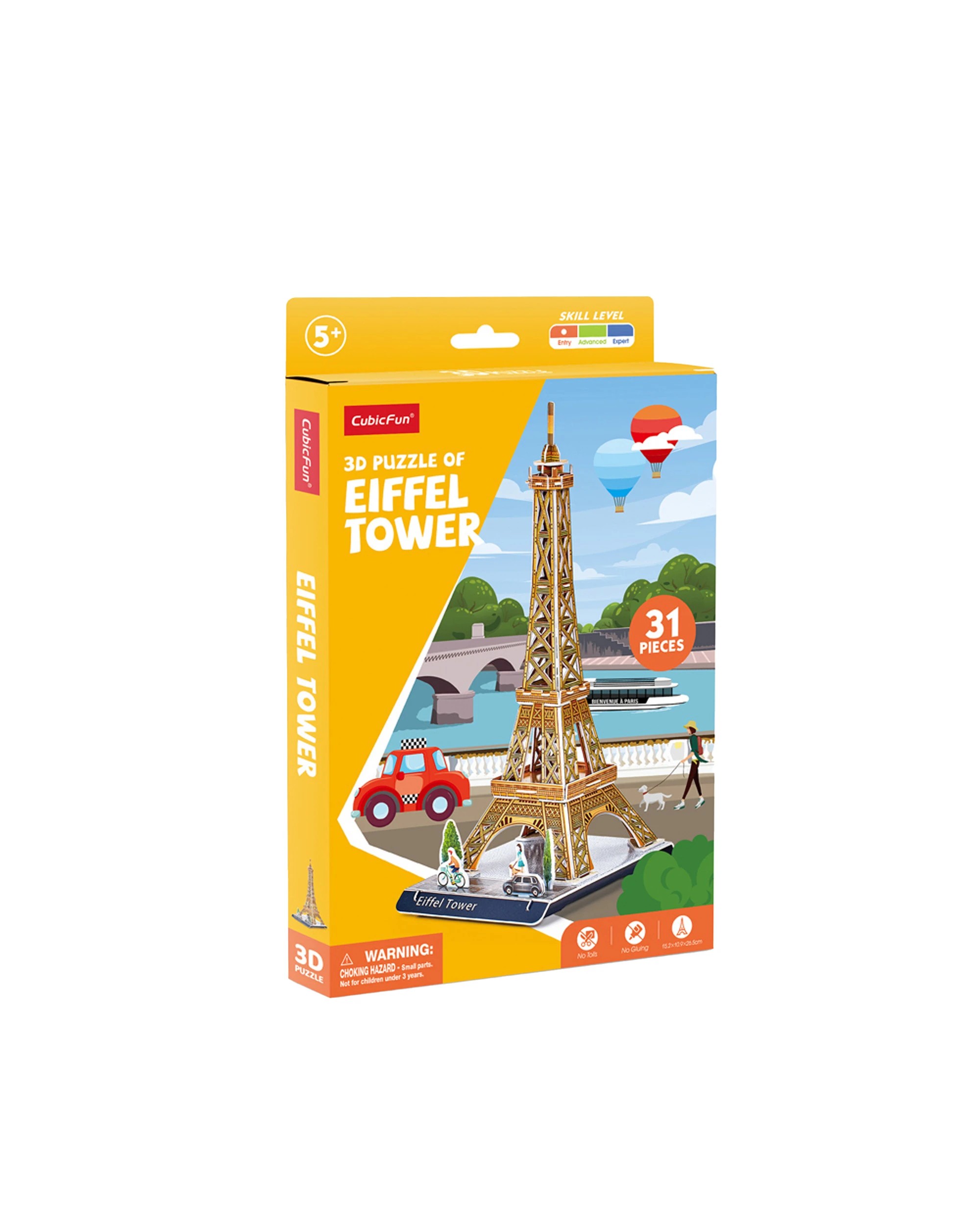 1 CubicFun 31pc Eiffel Tower 3D Puzzle Kids Toy Interactive Construction - Multi, 1 of 1