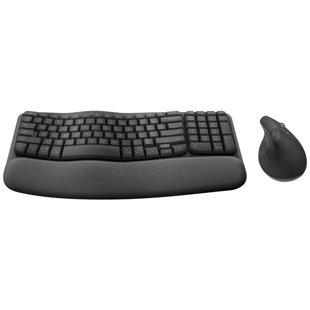 2 Logitech Wave/Lift Ergonomic Keyboard & Mouse Combo Graphite, 2 of 10