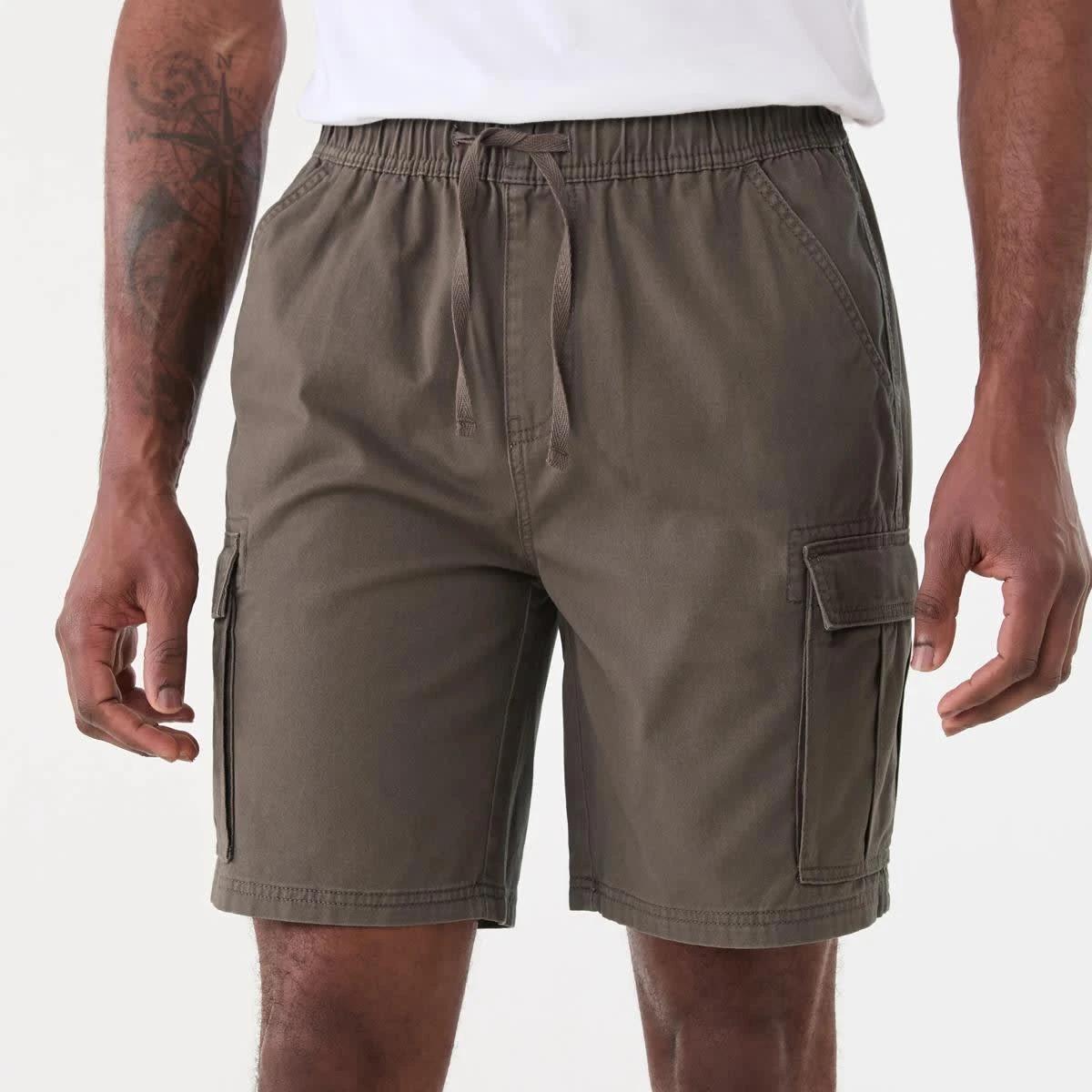1 Elastic Waist Cargo Shorts EAGLE BROWN, 1 of 7