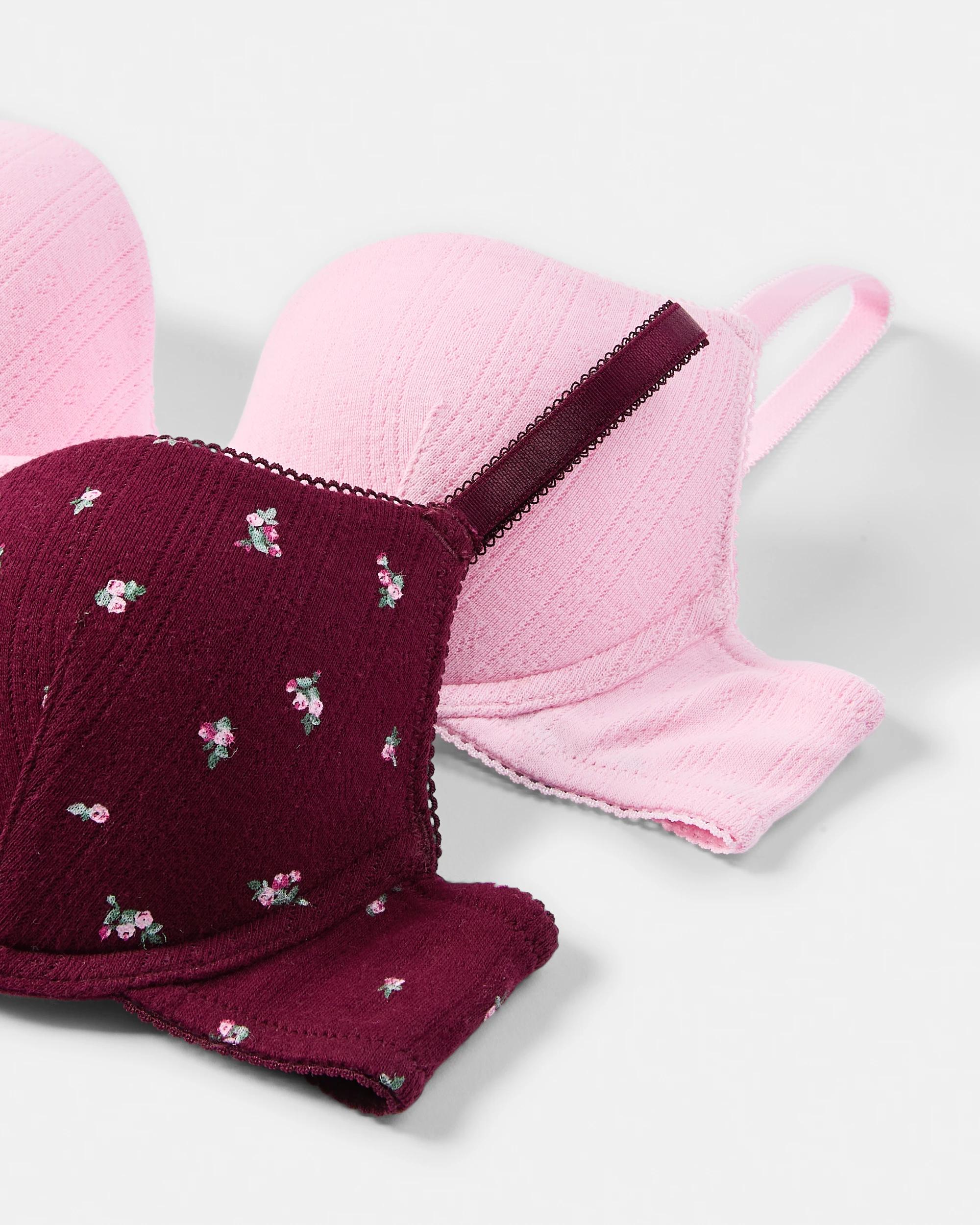 2 2 Pack Pointelle Print Push-Up Bra Vlvt Ditsy, 2 of 10