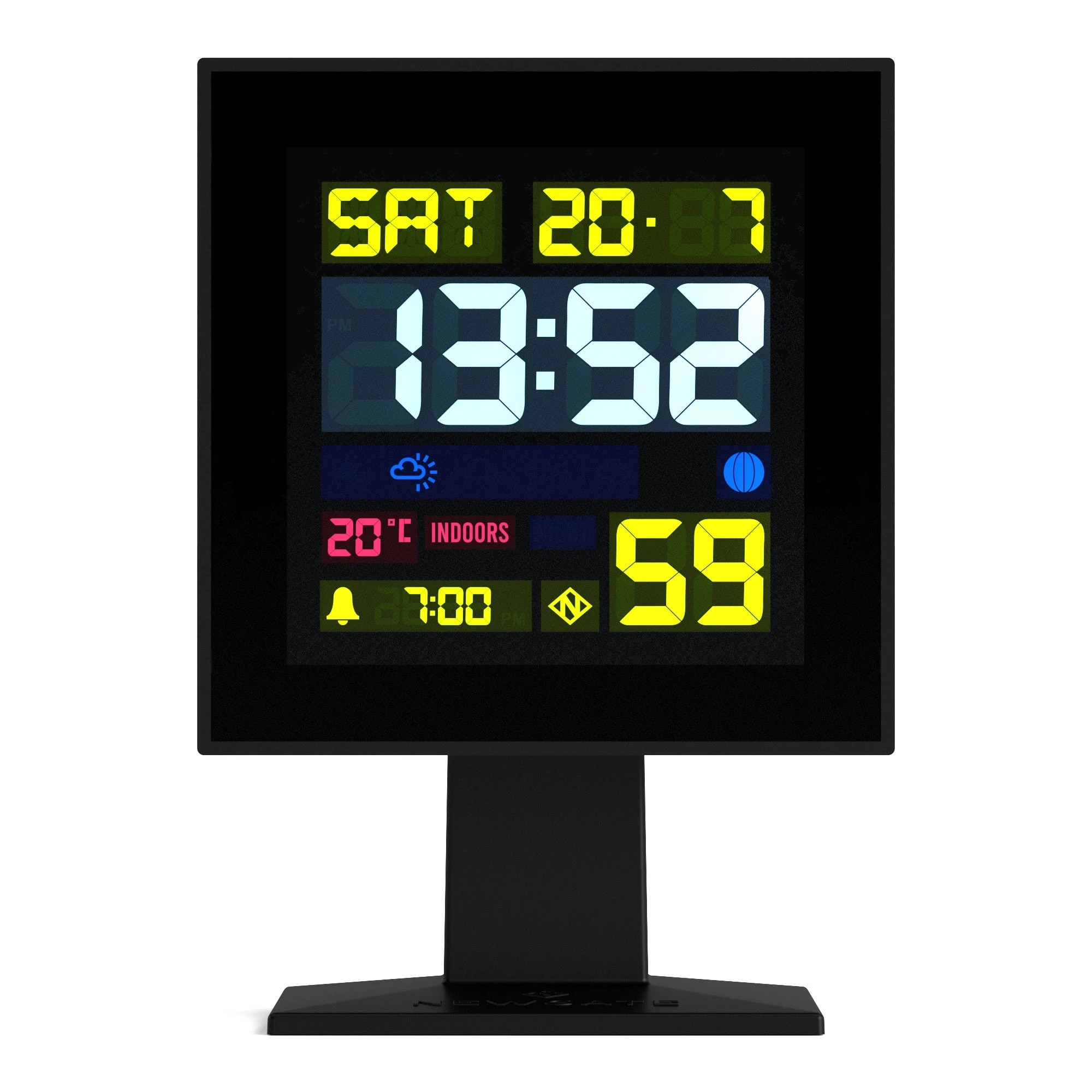 1 Newgate Monolith Lcd Alarm Clock - Black, 1 of 6