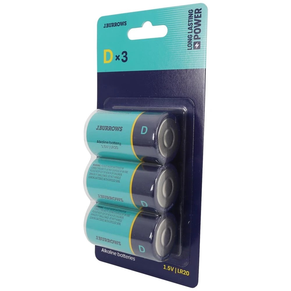 4 J.Burrows D Alkaline Batteries 3 Pack, 4 of 7