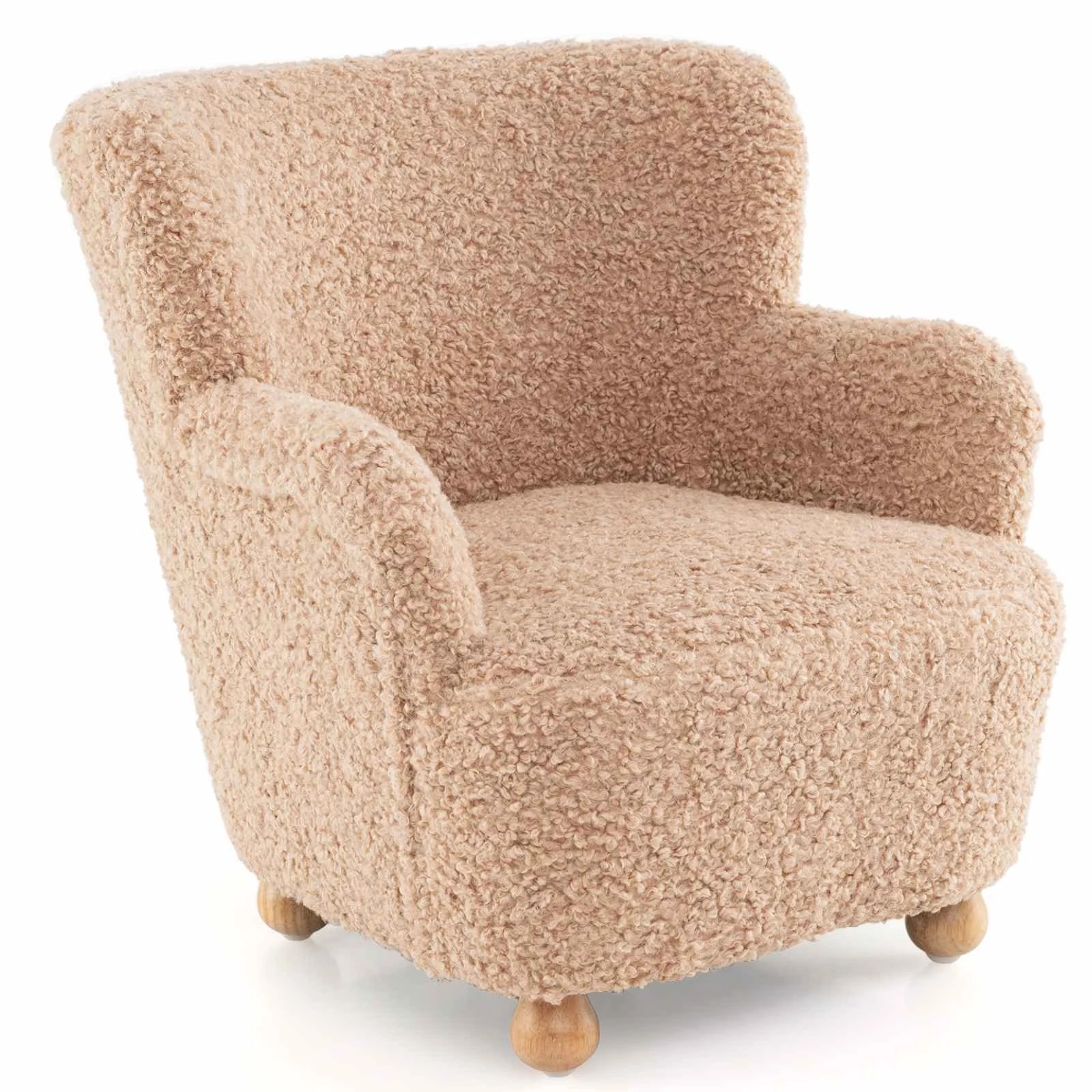 1 Costway Sherpa Sofa Comfy Armchair Upholstered Reading Chair - Pink, 1 of 1