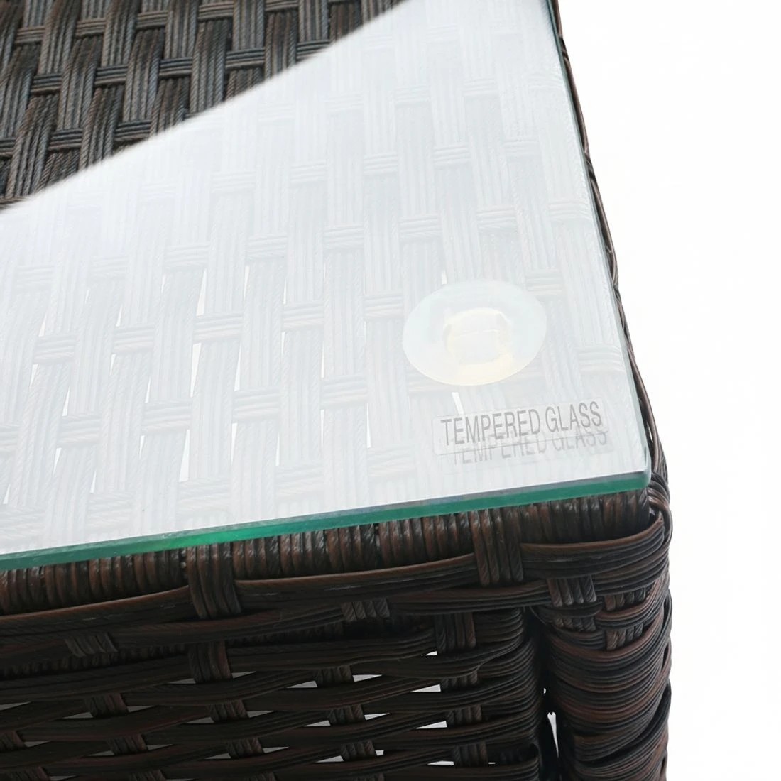 6 Gardeon 3PC Outdoor Bistro Set Patio Furniture Wicker Setting Chairs Table Cushion - Brown, 6 of 8