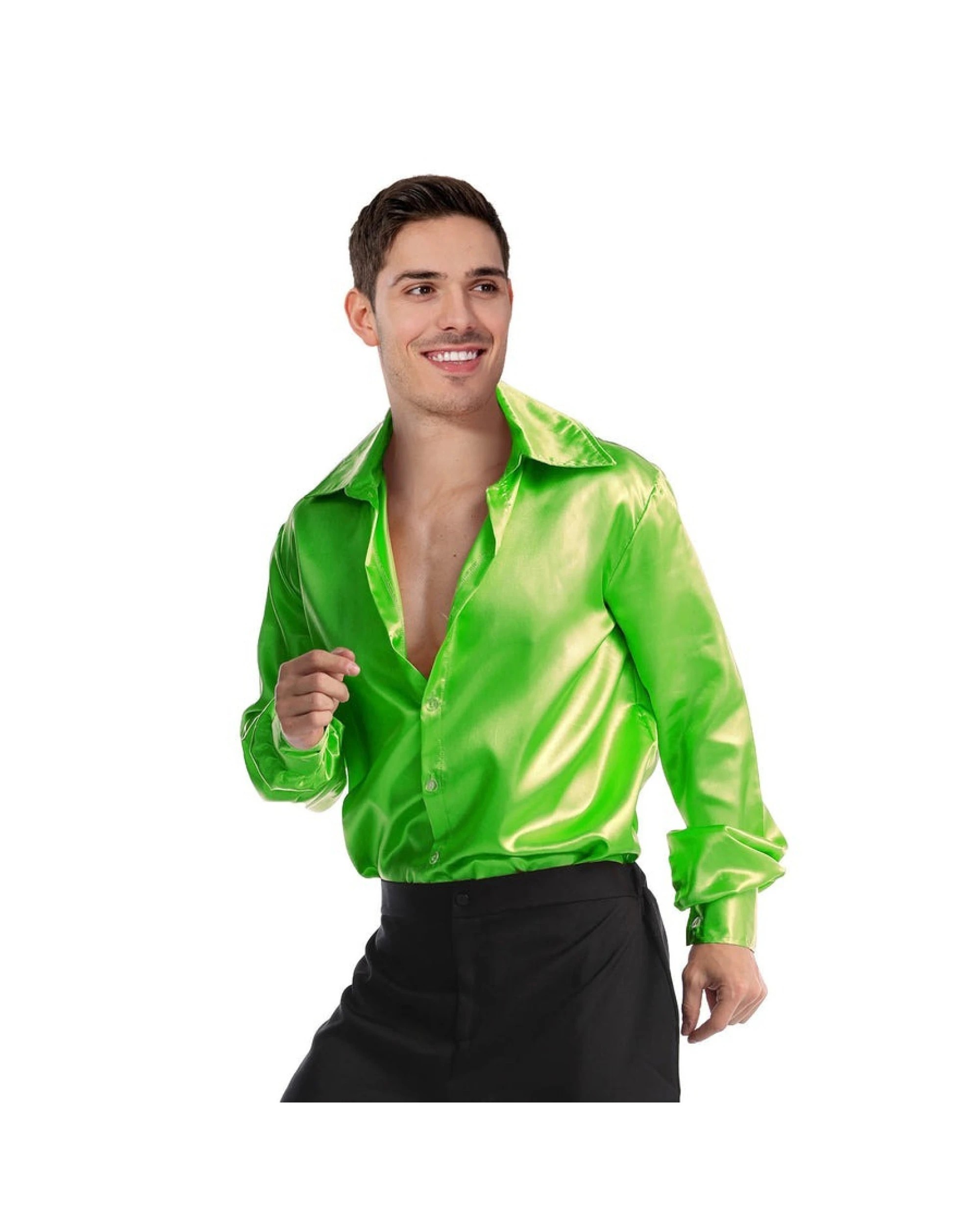 1 BR Costumes Men's 70s Disco Shirt Costume with Long Sleeves, 1 of 3