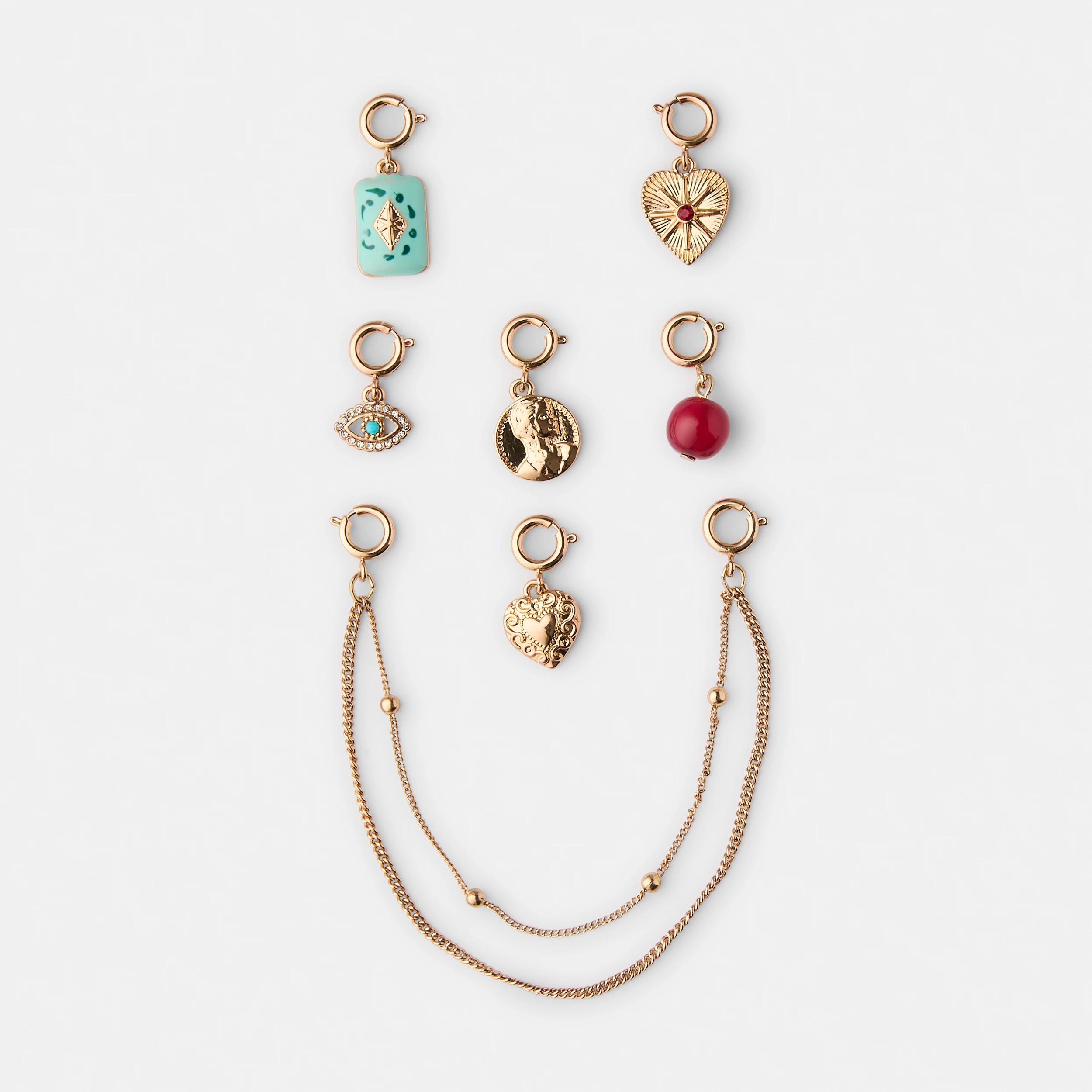 2 7 Pack Summer Charms - Teal, Red and Gold Tone Gold, 2 of 3