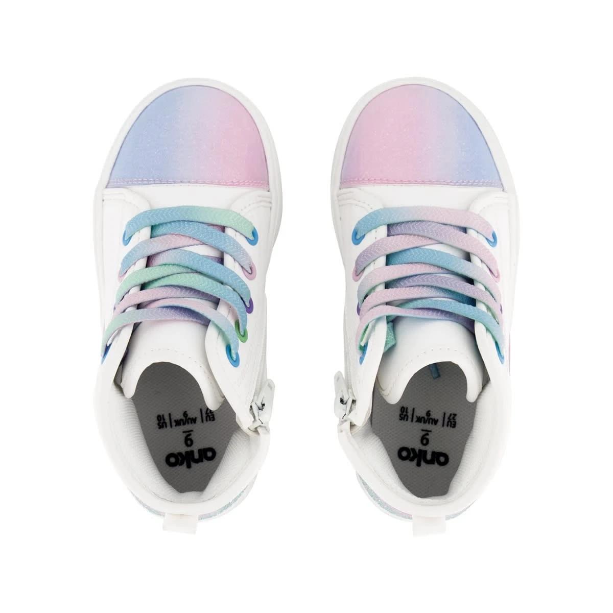 4 Junior Light Up High Top Shoes Rainbow, 4 of 6