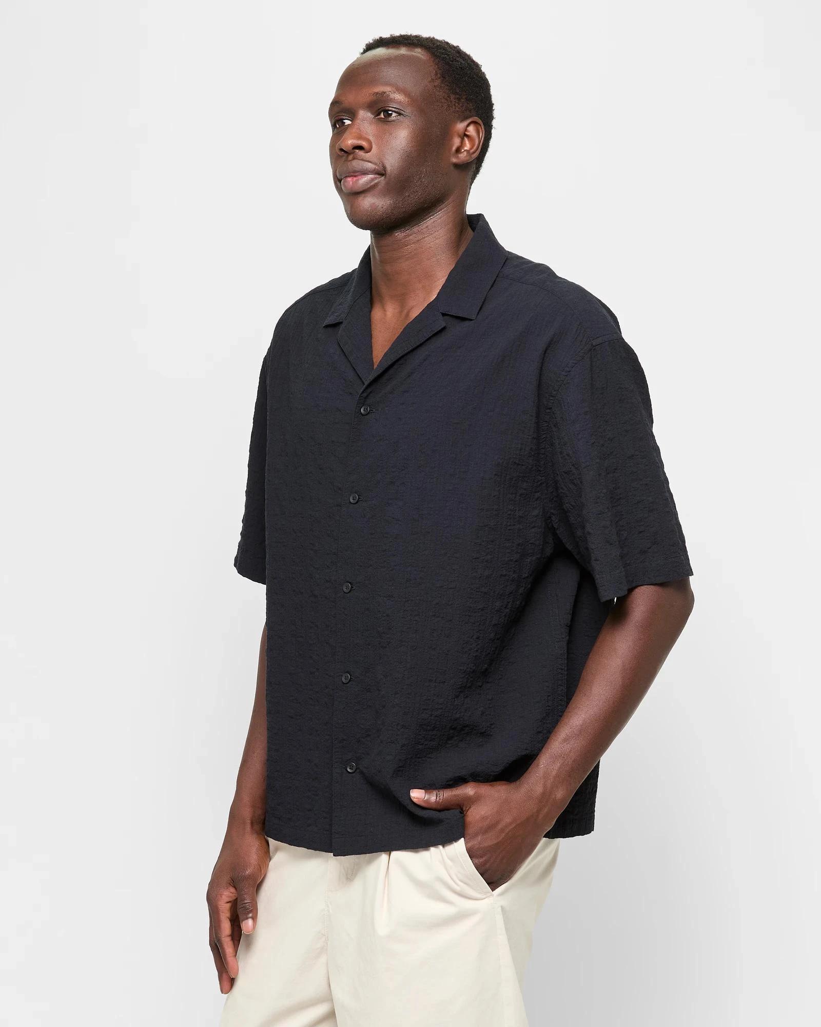3 Short Sleeve Textured Shirt - Commons BLACK, 3 of 6