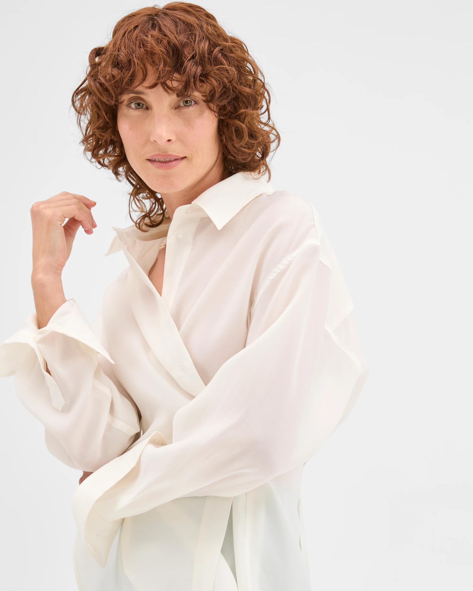 4 Preview Wrap Detail Shirt CLOUD DANCER, 4 of 10