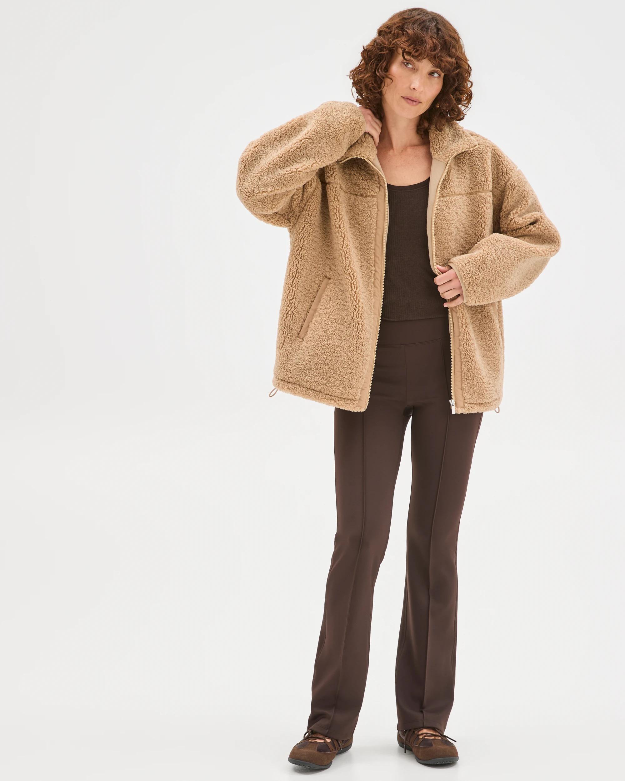 2 Target Woman Relaxed Sherpa Zip Through Jacket CAMEL, 2 of 6