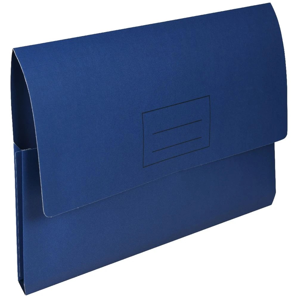 2 J.Burrows Foolscap Document Wallet 220gsm Navy, 2 of 3