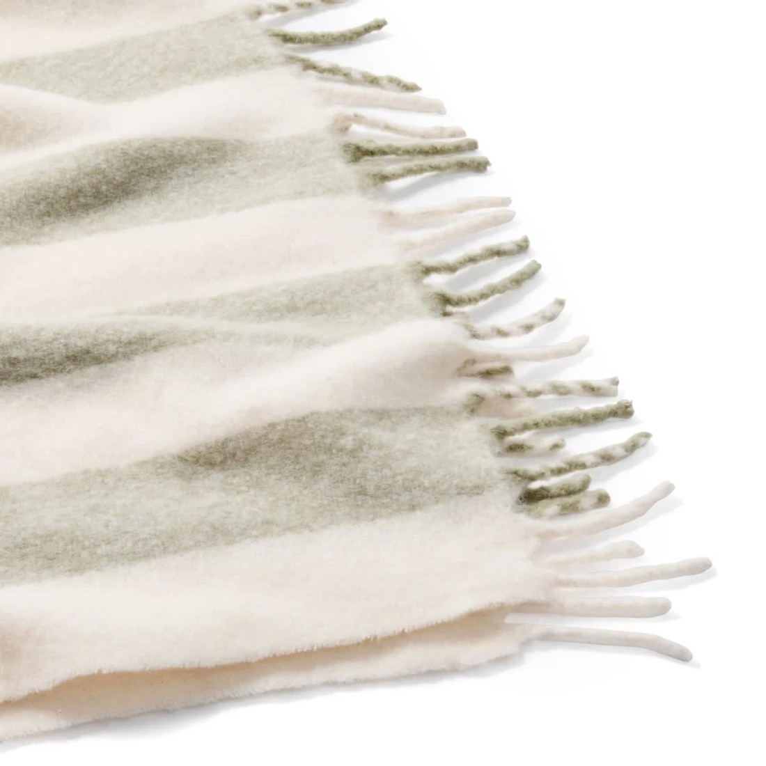 5 Stripe Brushed Throw - Sage, 5 of 6