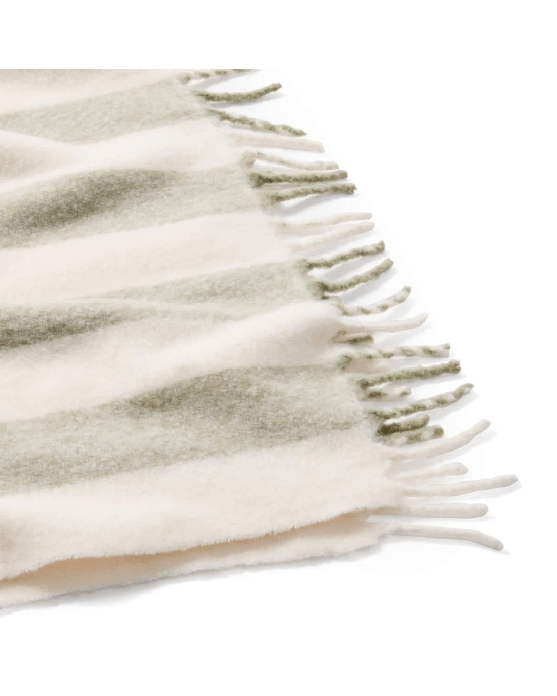 5 Stripe Brushed Throw - Sage, 5 of 6