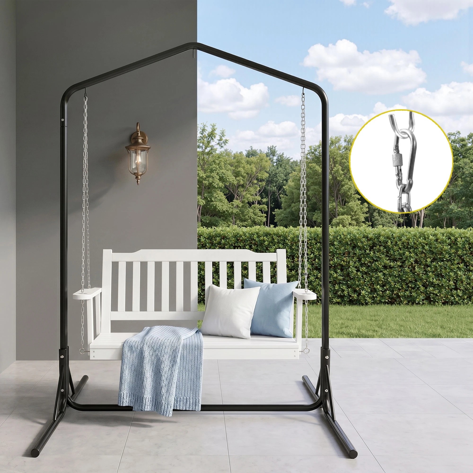 5 Gardeon Wooden 2-Seater Outdoor Swing Chair with Stand & Hanging Chair - Multi, 5 of 7