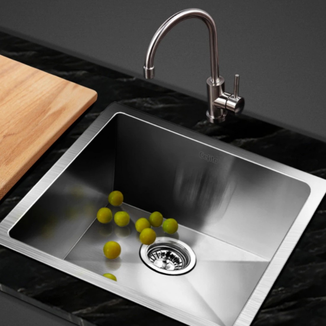 9 Cefito Kitchen Sink 44X44CM Stainless Steel Basin Single Bowl - Natural, 9 of 9