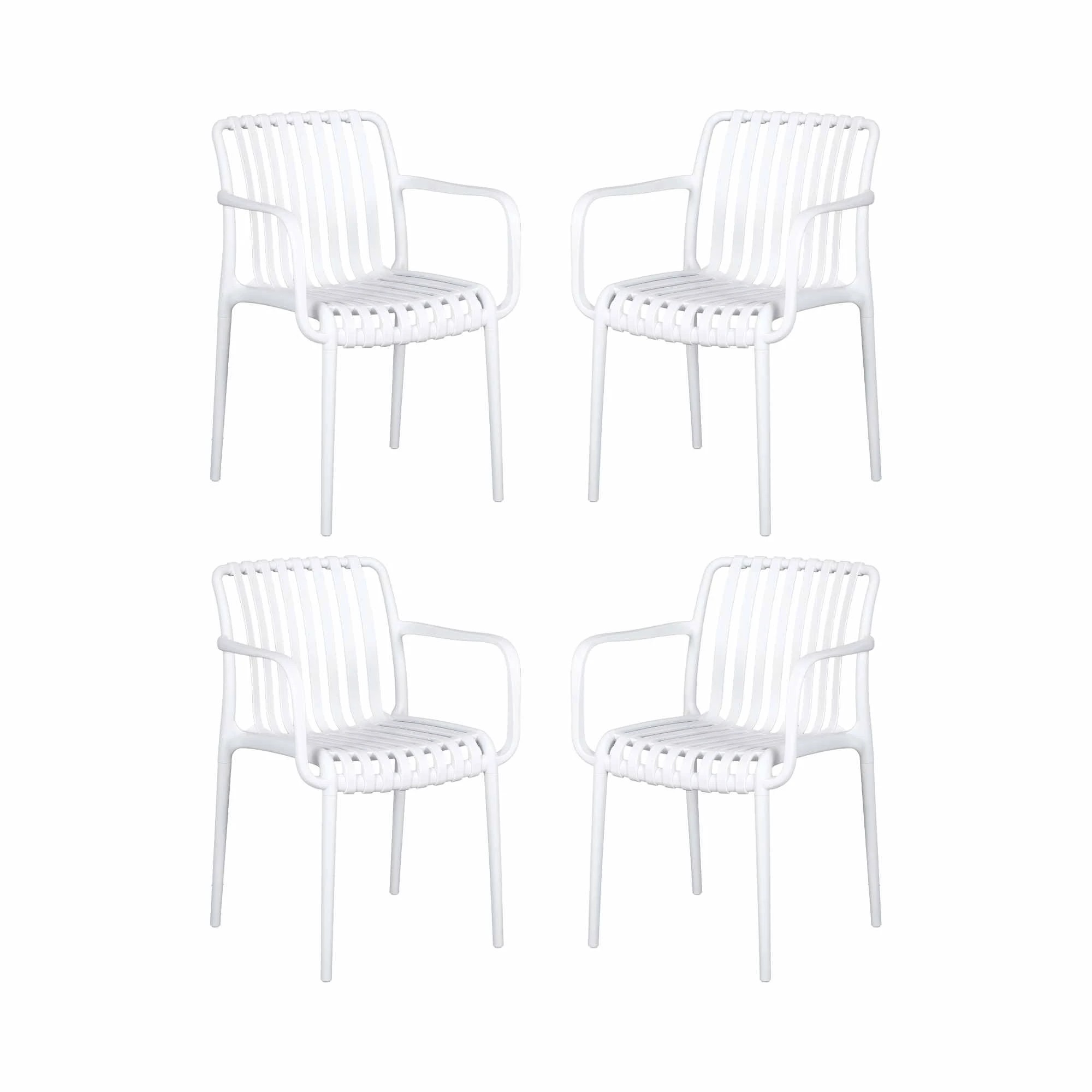 Gardeon 4PC Outdoor Dining Chairs Patio Furniture PP Stackable Chair ...