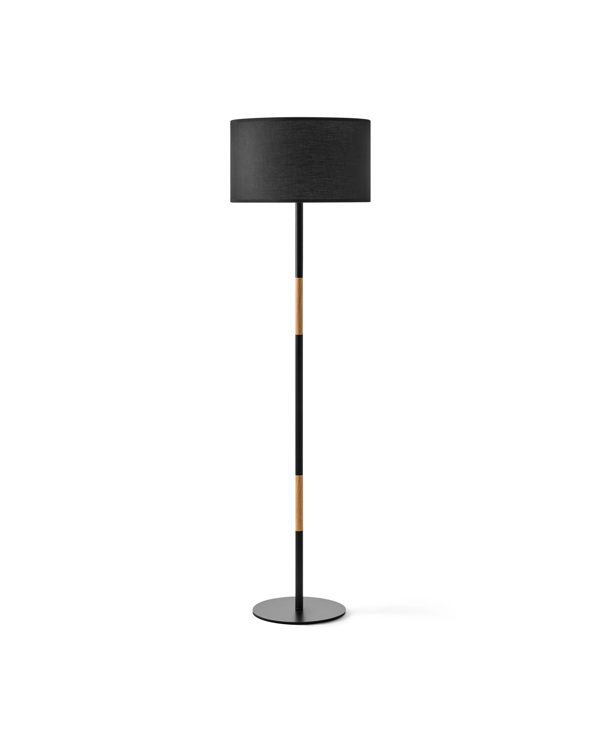 3 Sherwood Maddison Wood Accent Floor Lamp - Black, 3 of 10