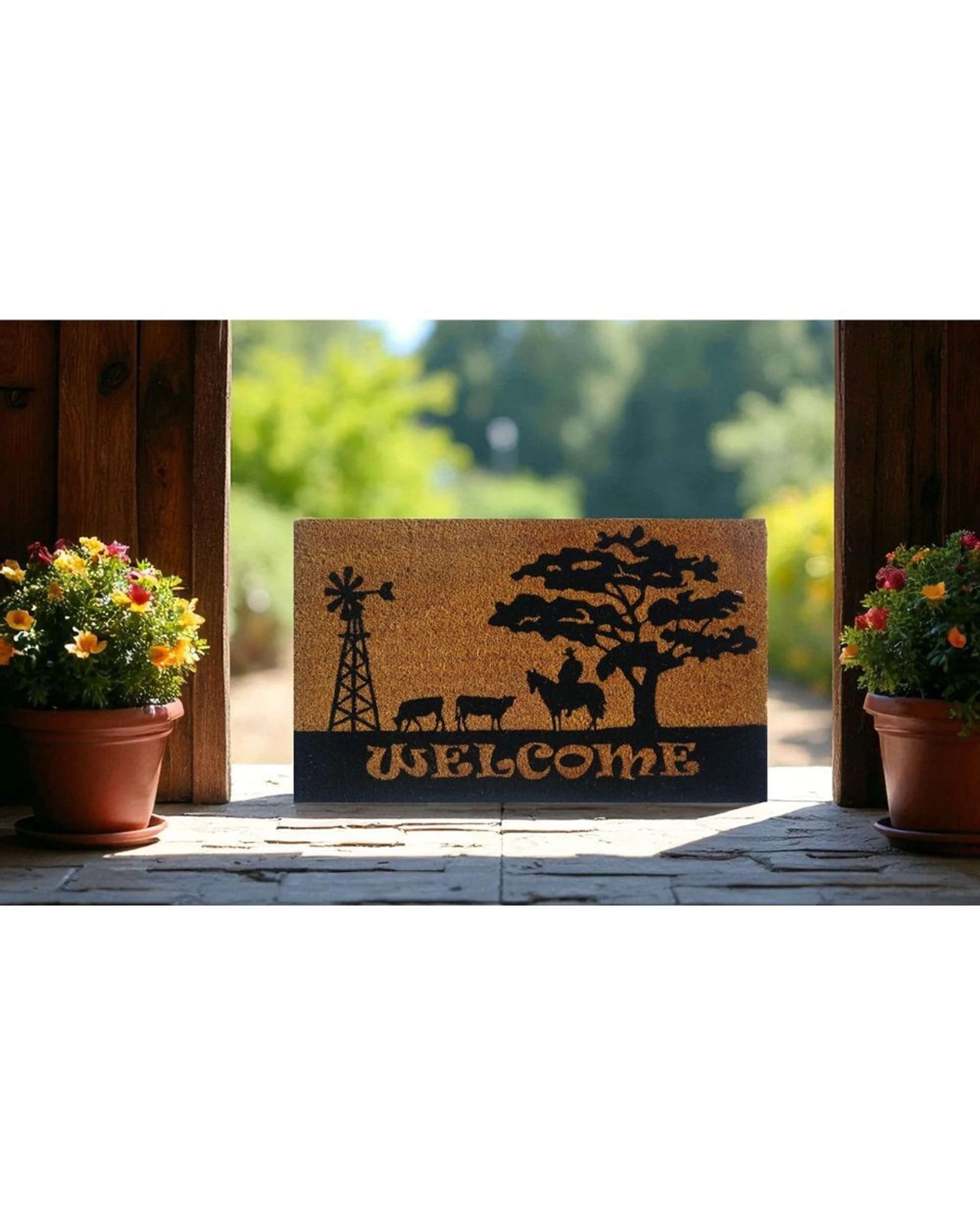 5 Solemate PVC Welcome Country 45x75cm Outdoor Doormat PVC Backed Coconut Coir - Natural, 5 of 5