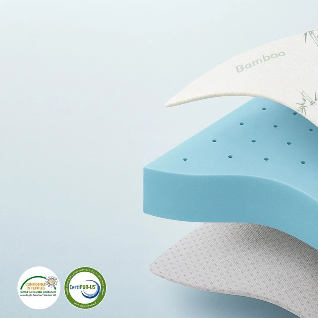 5 Giselle 12cm Memory Foam Mattress Topper Ventilated Cool Gel Bamboo Cover Double - Double Bed - Blue, 5 of 10