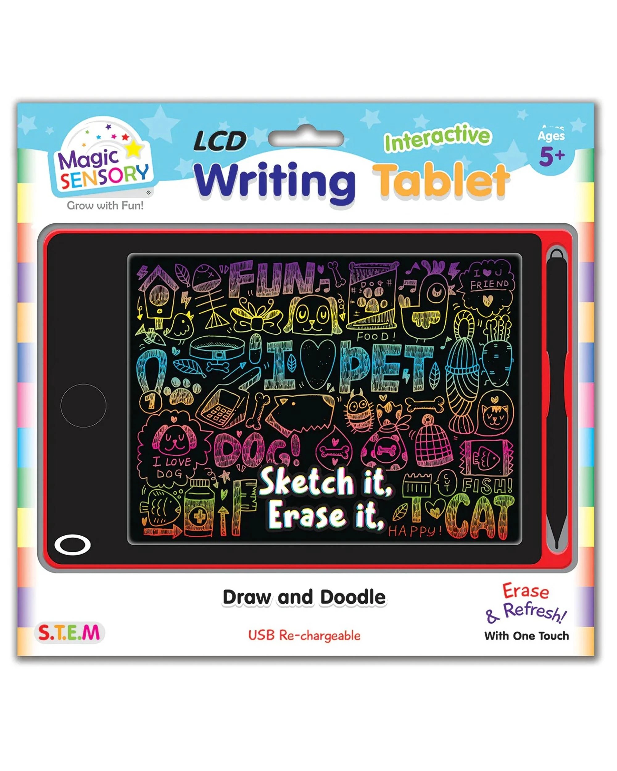 1 Magic Sensory Interactive LCD Writing Tablet - Red Pet - Red, 1 of 6
