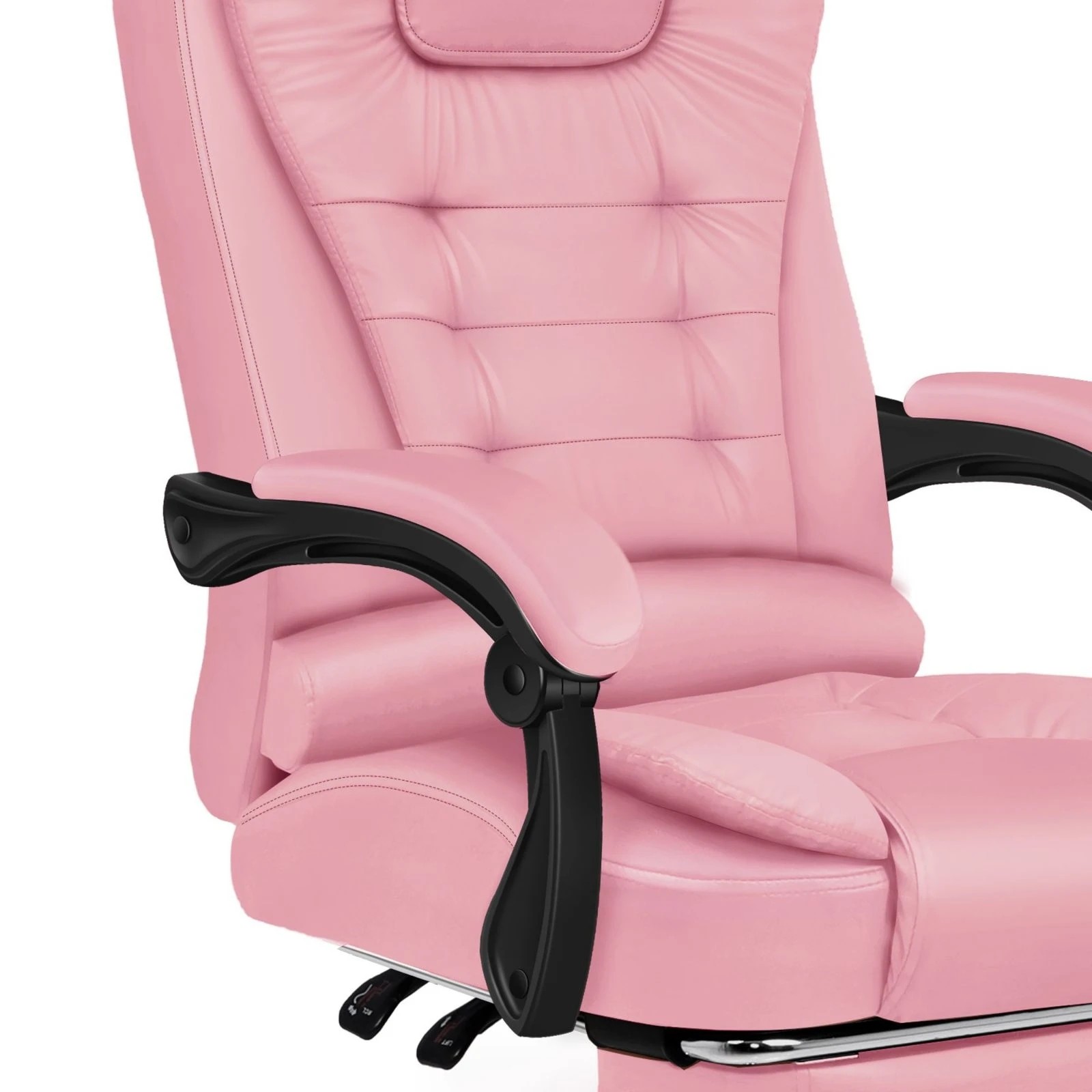 8 Alfordson Office Chair Gaming Executive Computer Racer Footrest PU Leather Seat - Pink, 8 of 10