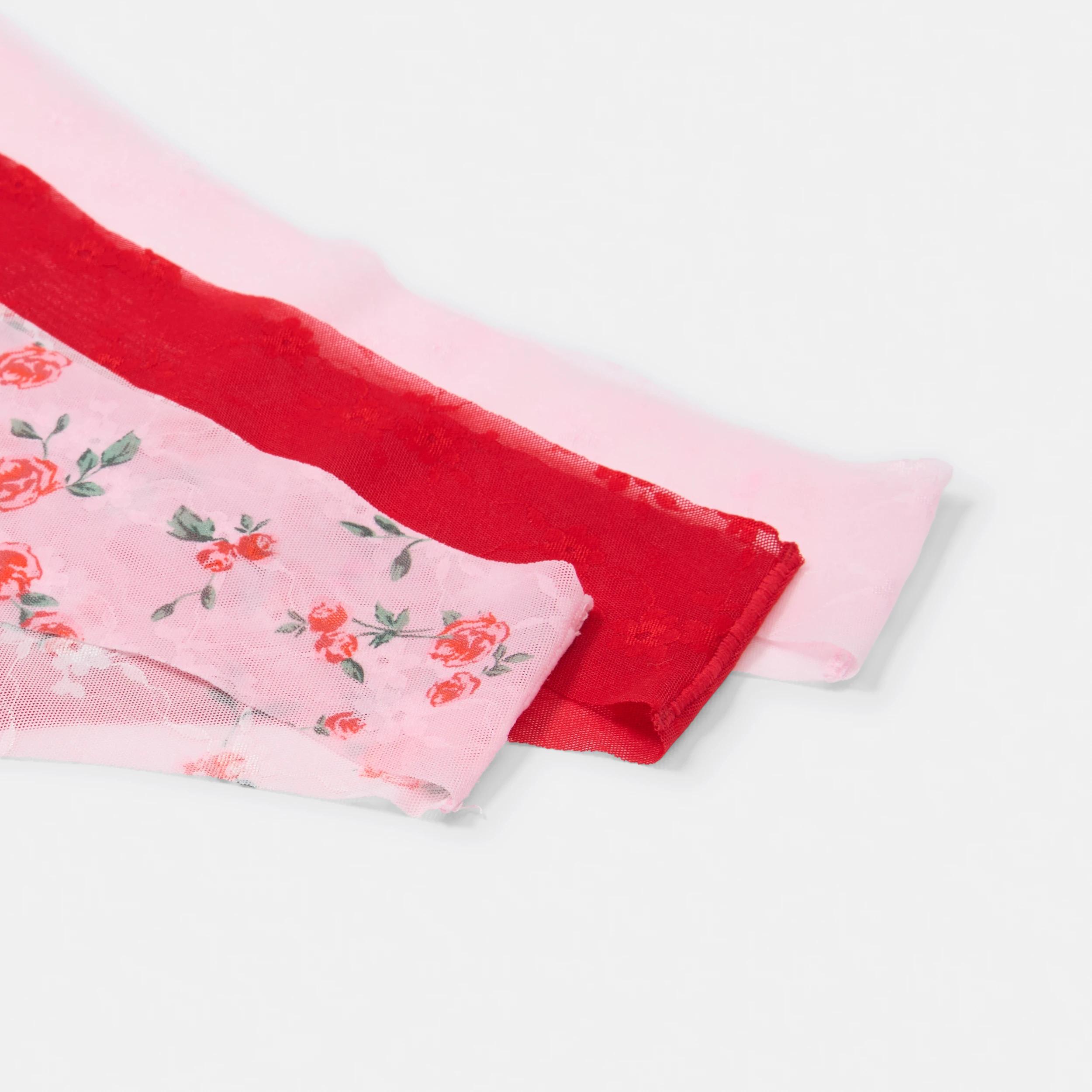 3 3 Pack Stretch Lace Cheeky Bikini Briefs Wild Rose, 3 of 8