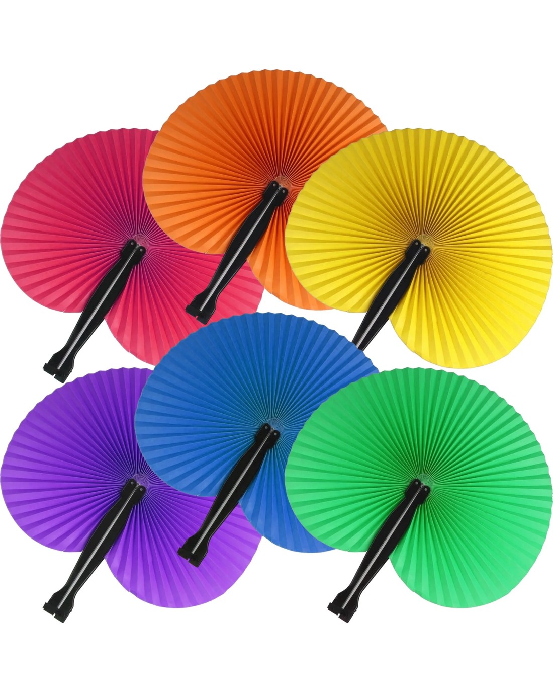 Partyrama Coloured Paper Folding Fans Pack of 12 - Kmart