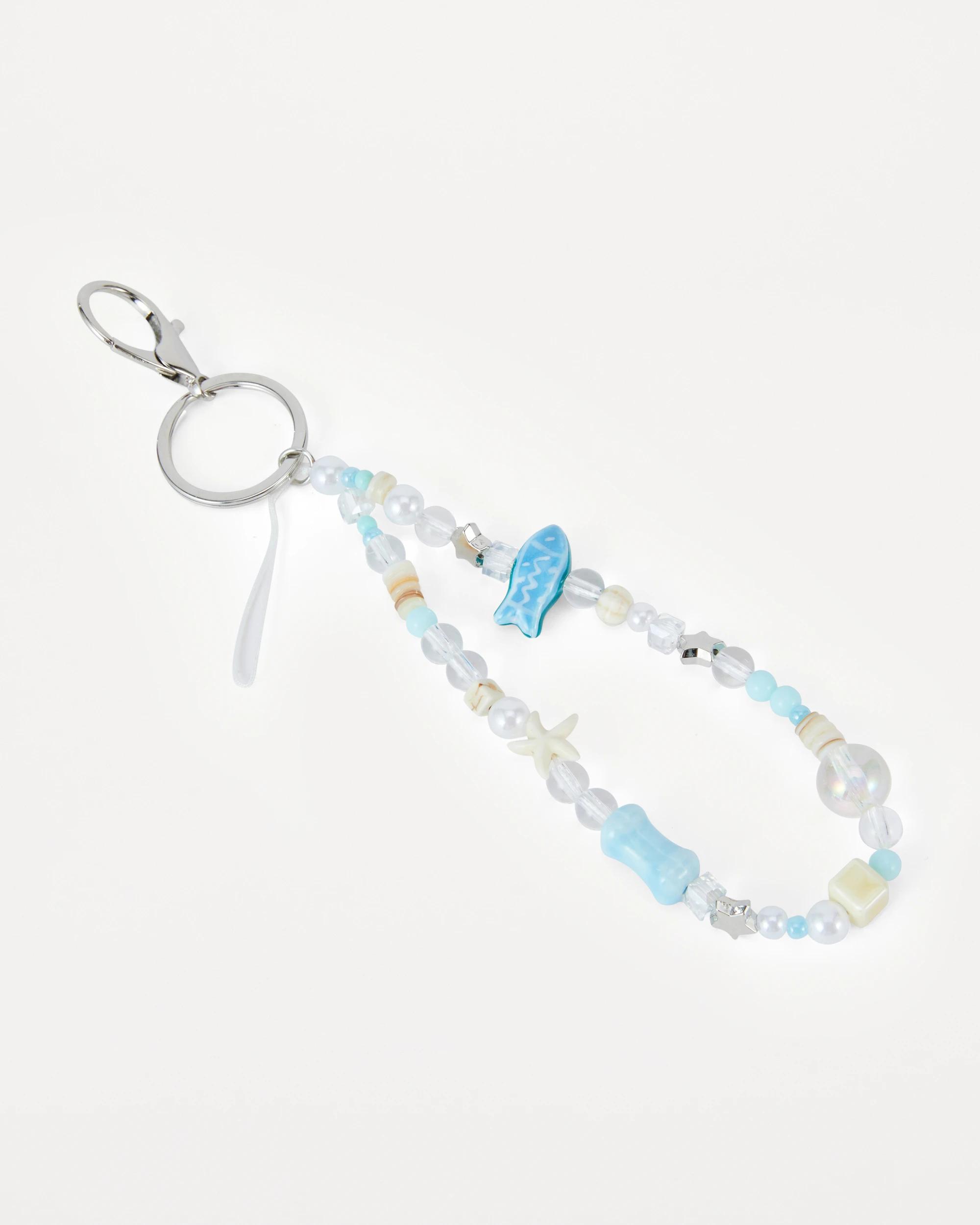 1 Multi Bead Charm Keyring Blue, 1 of 5