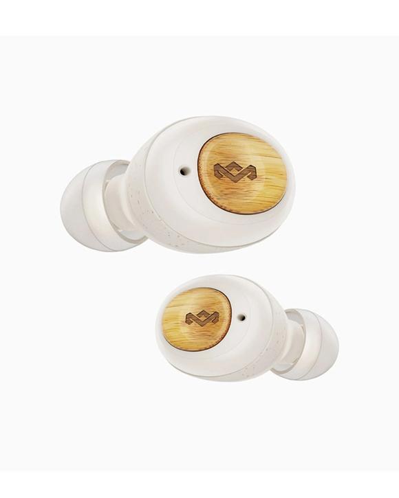House Of Marley Champion True Wireless Earbuds Long Battery Earbuds With Case - White