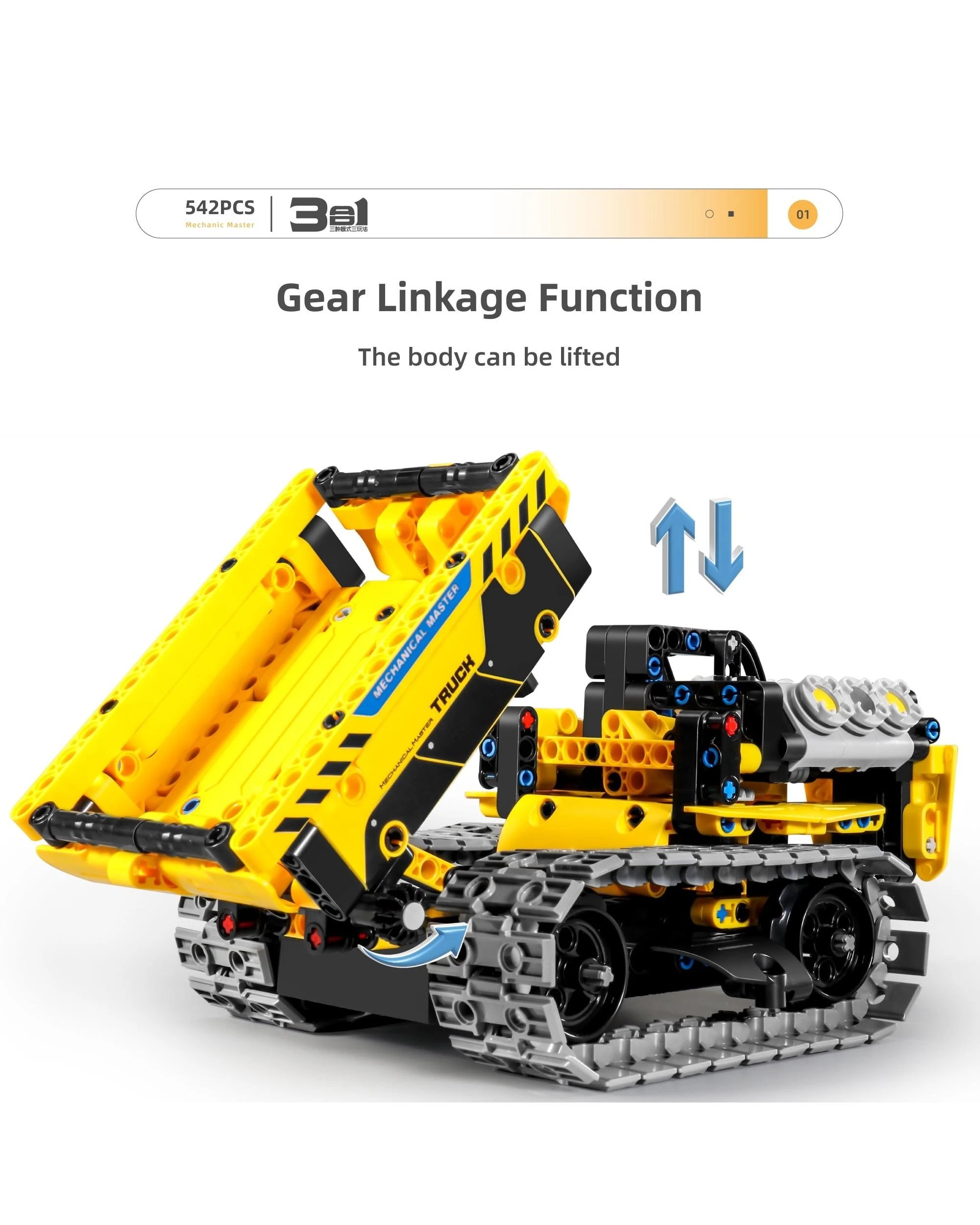 3 iM.Master Mechanical Master Remote Control Crawling Bulldozer 3-in-1 452 Piece Model Kit - 8038, 3 of 10