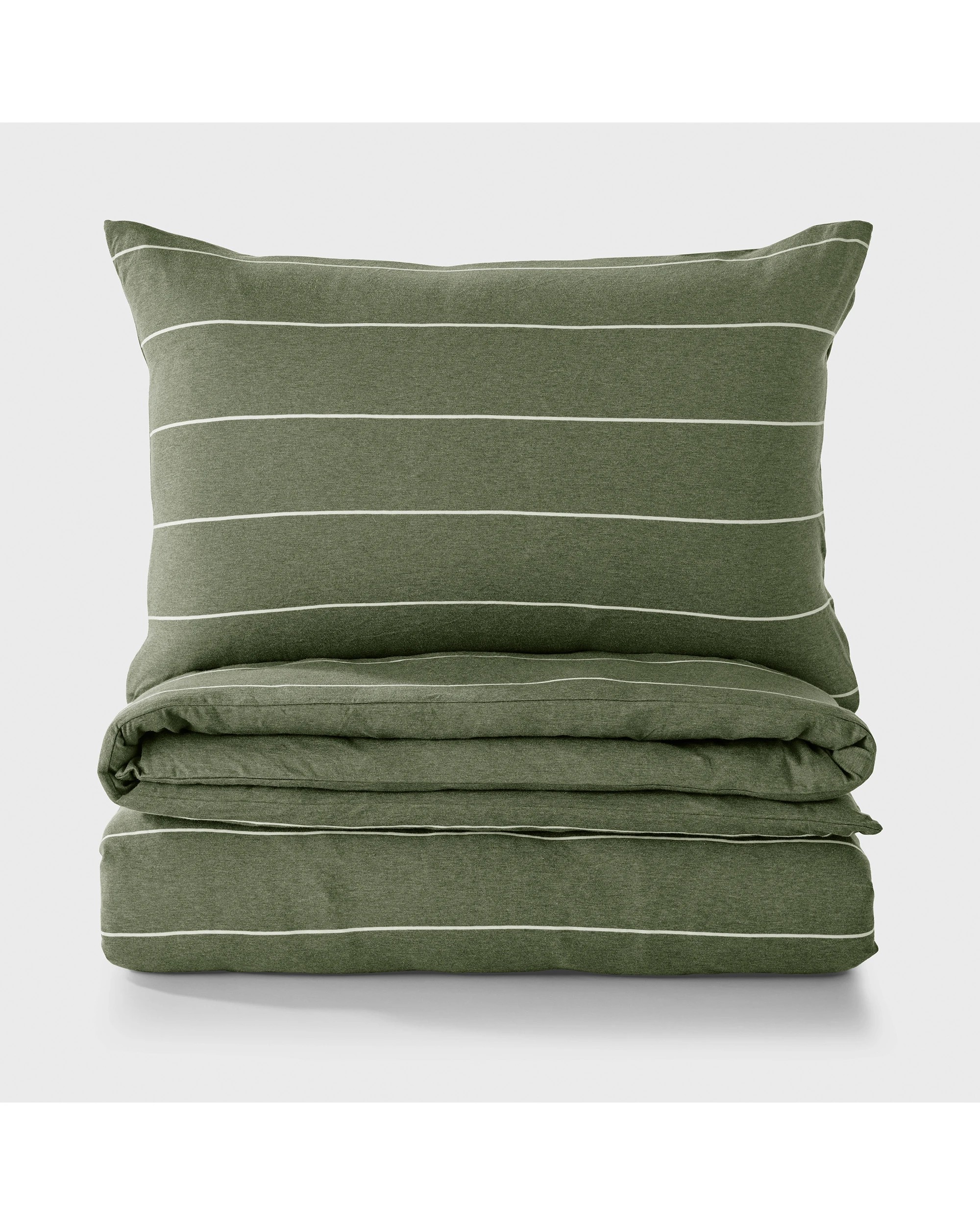 5 Dreamaker Jersey Luxe 100% Cotton Reversible Quilt Cover Set Charcoal - Queen Bed - Olive, 5 of 10