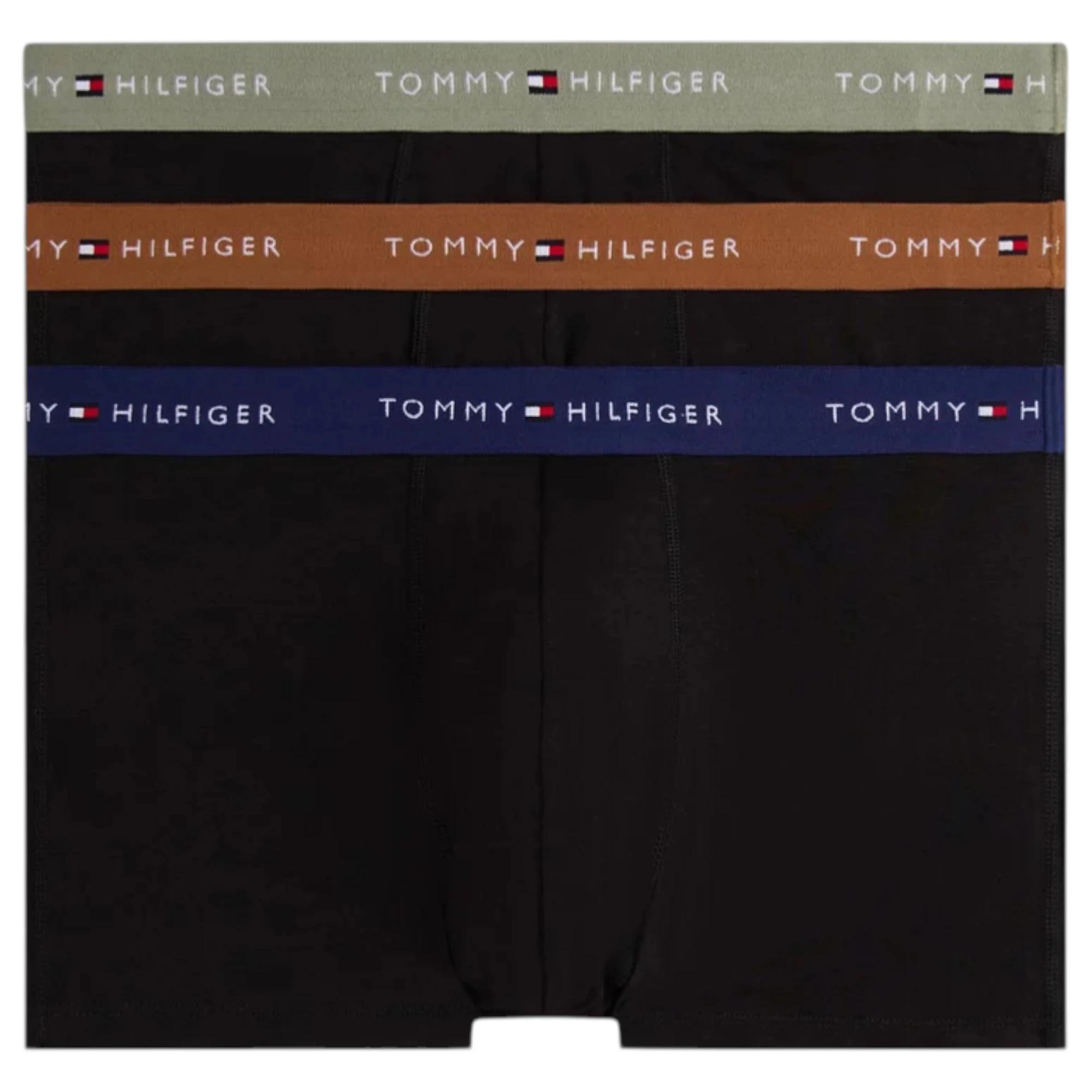 3 Tommy Hilfiger 3 Pack Mens Essential Boxer Cotton Trunks Underwear BLACK MULTI, 3 of 7