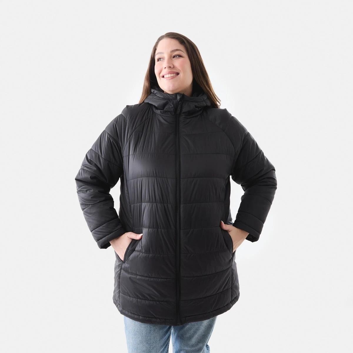2 Curve Long Sleeve Lightweight Puffer Jacket Black, 2 of 7