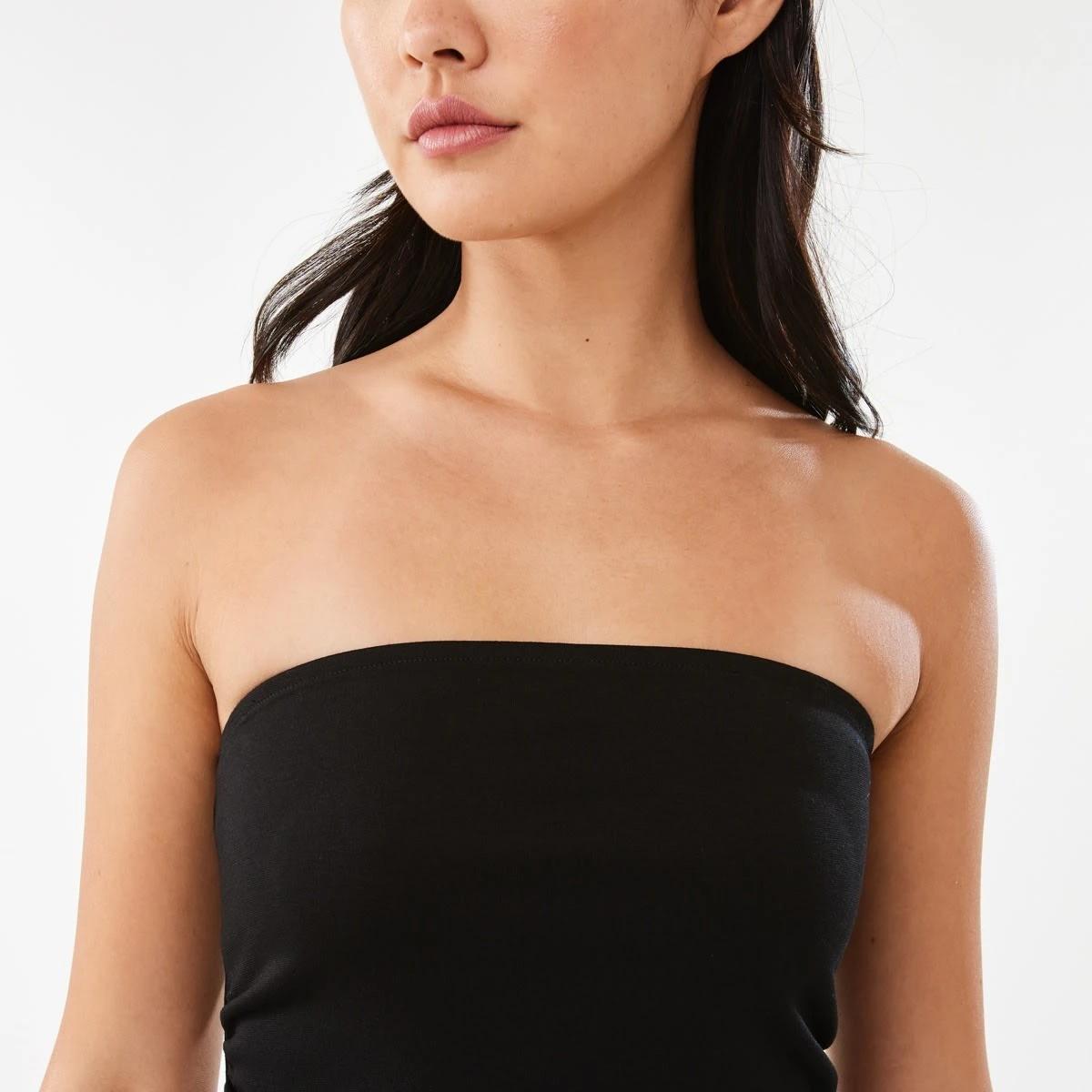 6 Sleeveless Split Hem Tube Top Black, 6 of 7