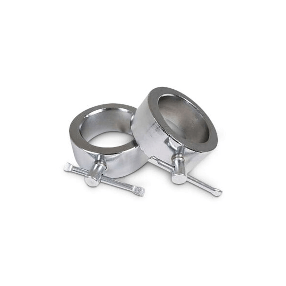 2 BODYWORX Olympic Ring Collars 2 Pack For 50mm Barbell Weightlifting Metal - Silver, 2 of 2