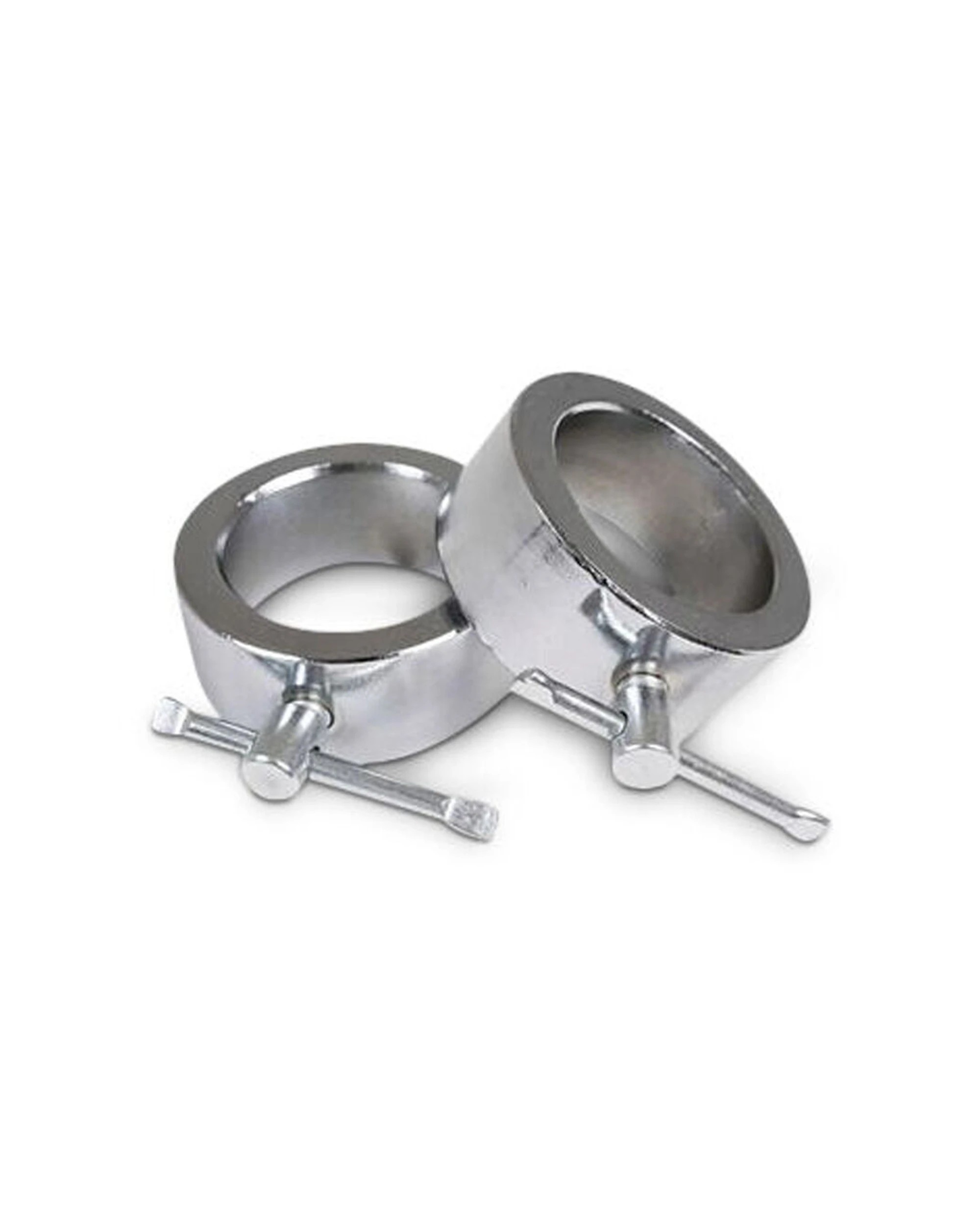 2 BODYWORX Olympic Ring Collars 2 Pack For 50mm Barbell Weightlifting Metal - Silver, 2 of 2
