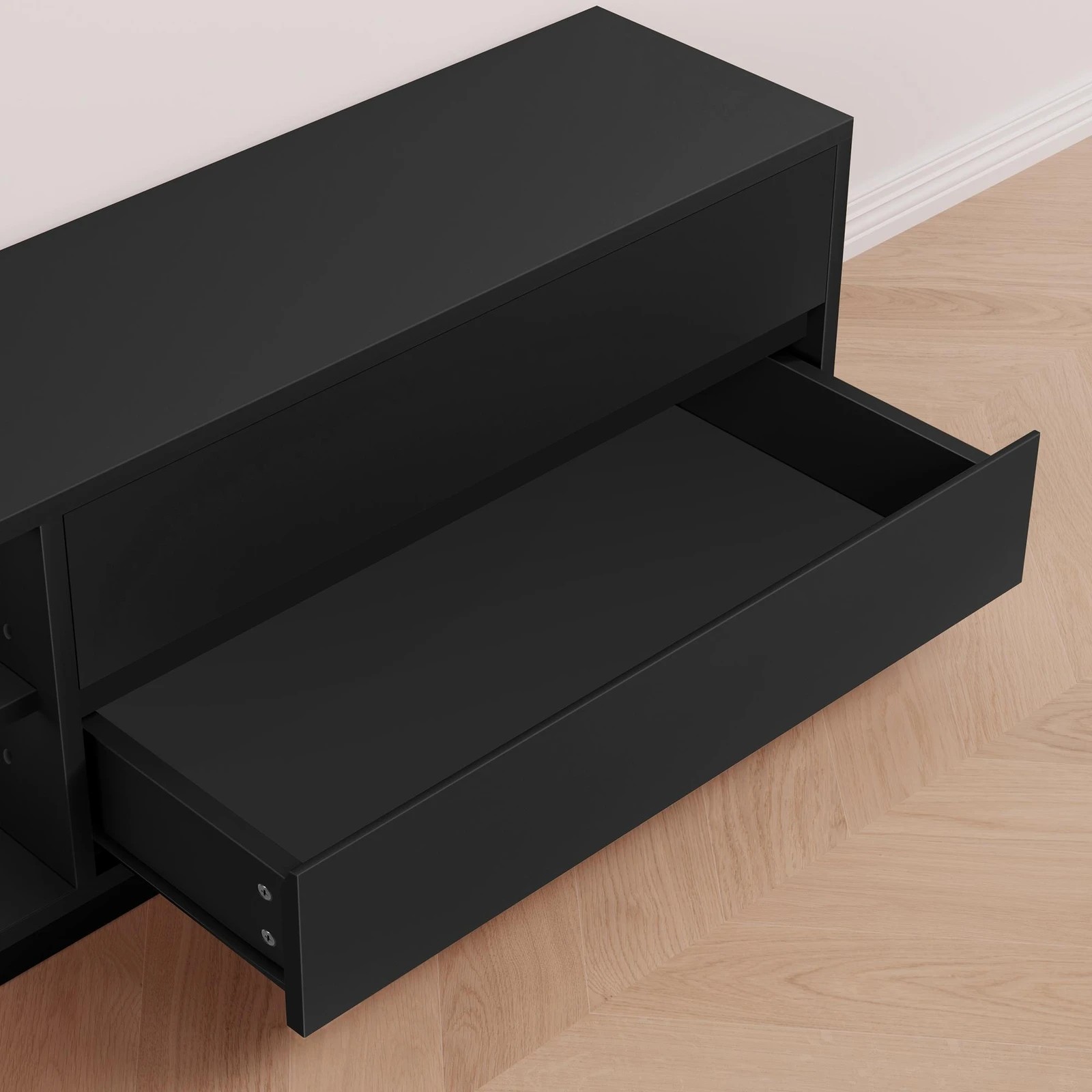 4 Alfordson Entertainment Unit TV Cabinet Stand Storage Drawer 180cm - Black, 4 of 10