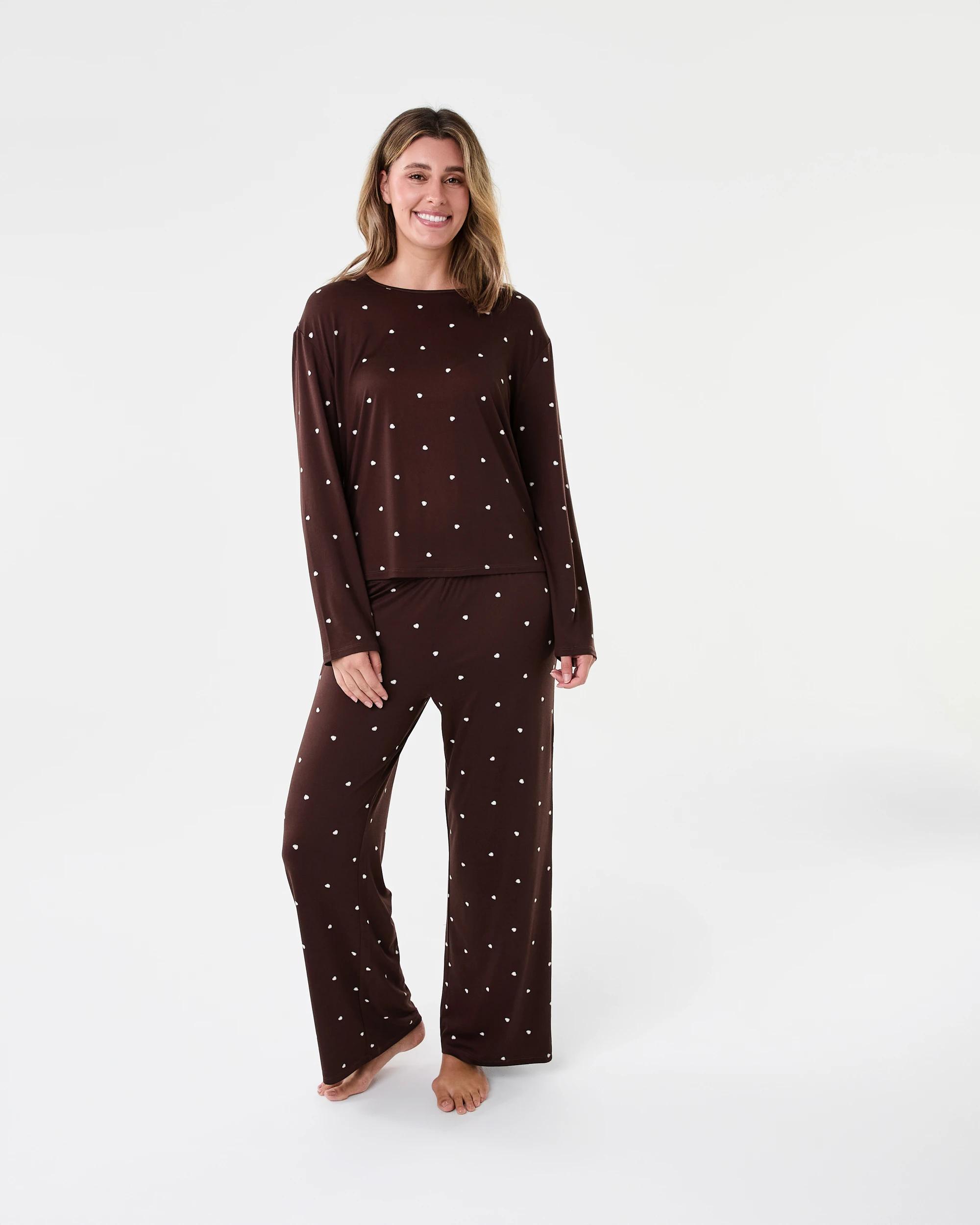 1 Long Sleeve Top and Pants Pyjama Set Dot Hearts, 1 of 6