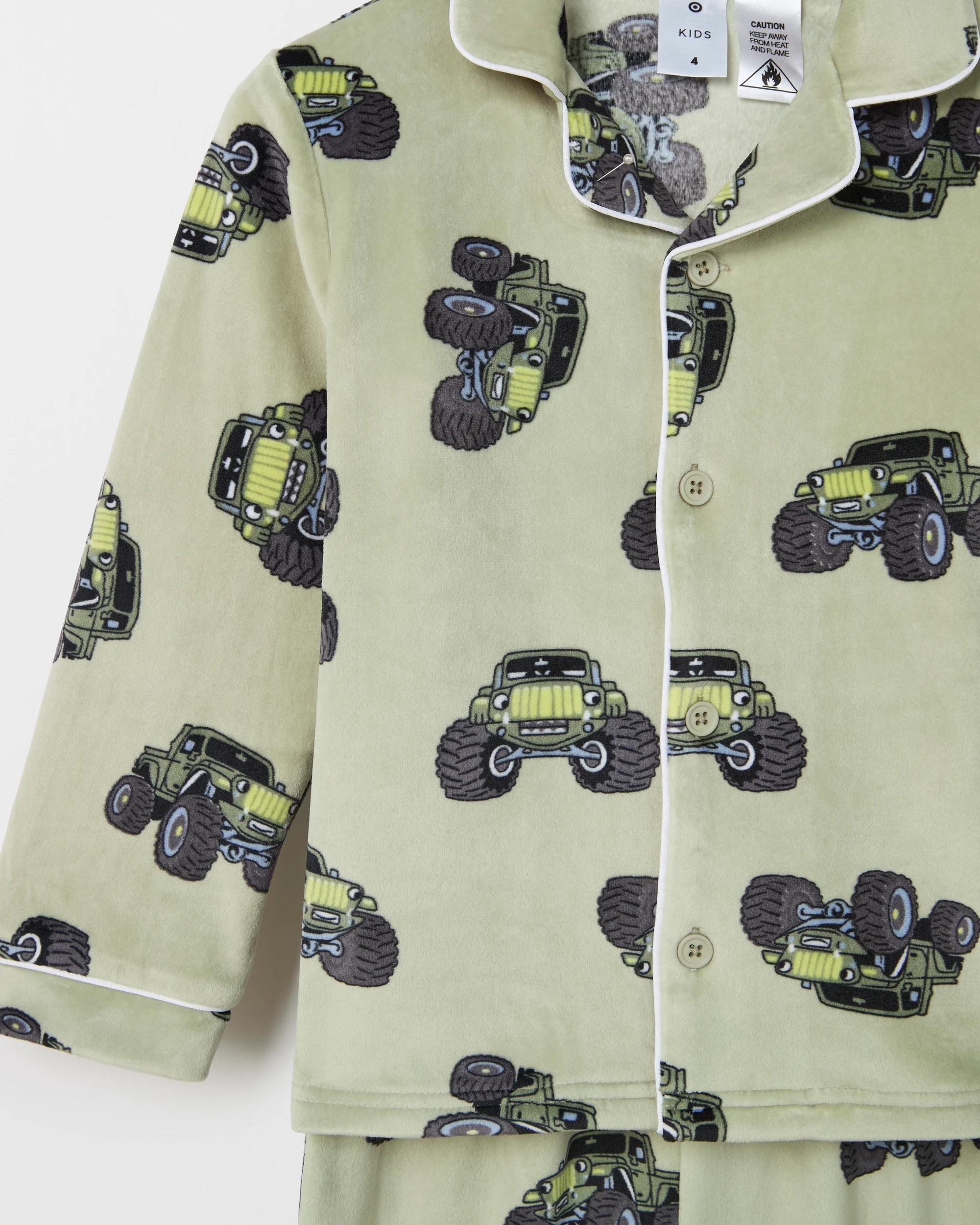 2 Target Kids Younger Boys Top & Pants Fleece Pyjama Set MONSTER TRUCK, 2 of 4