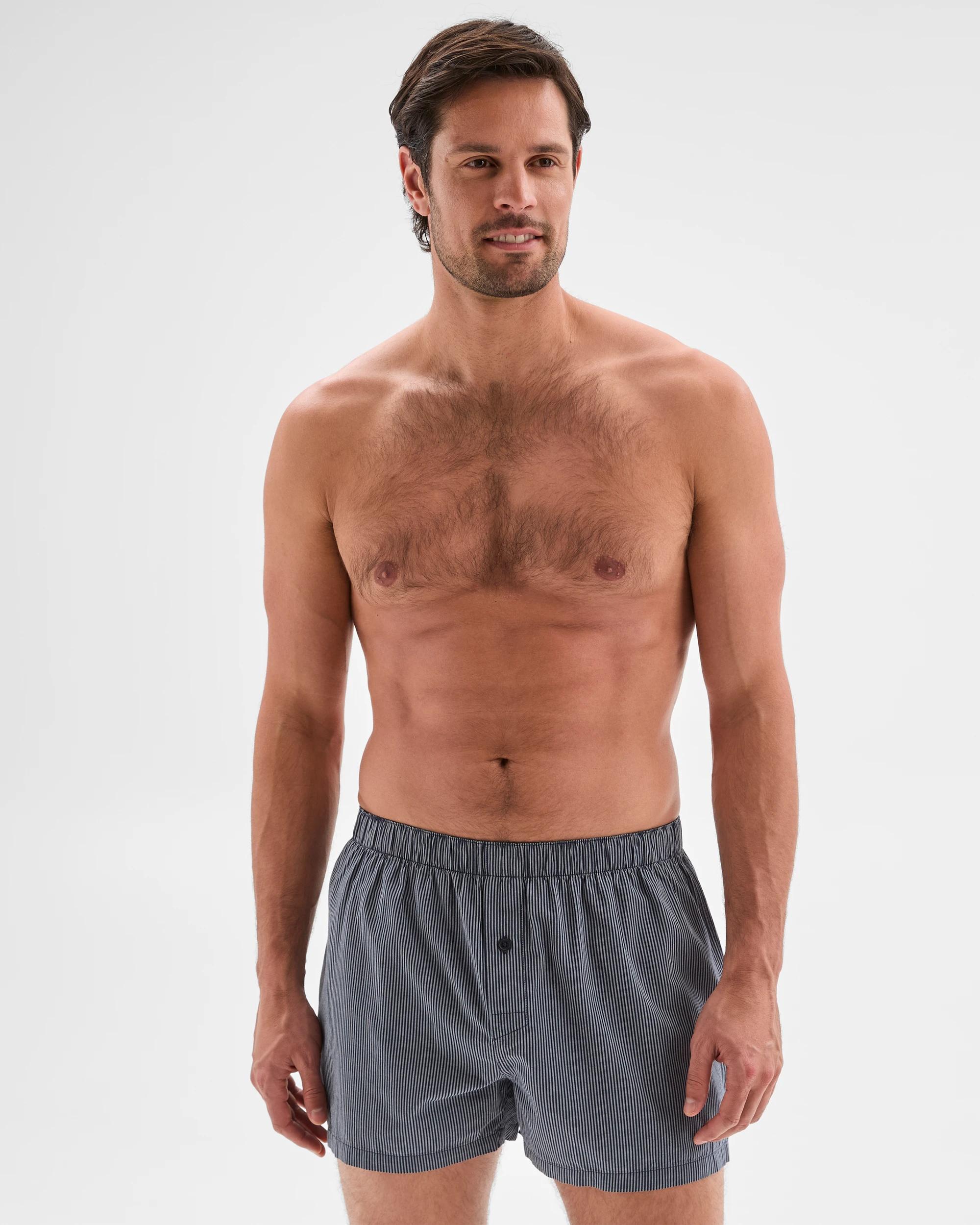 2 Mens Australian Cotton Woven Poplin Boxers 3 Pack - Maxx GEO BLACK/BLUE/NAVY STRIPE, 2 of 4