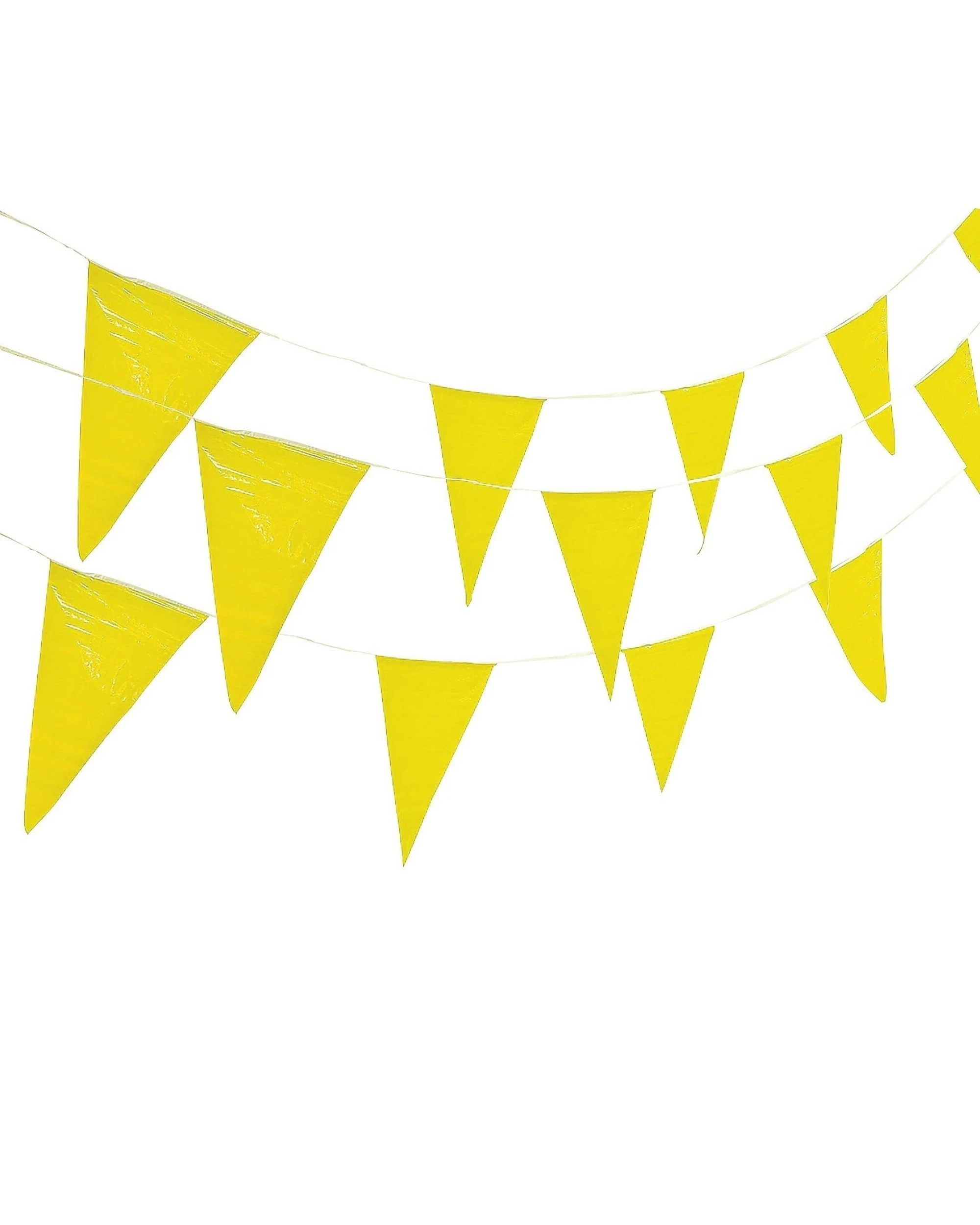 1 Partyrama Yellow Large Plastic Pennant Banner 30m - Yellow, 1 of 1