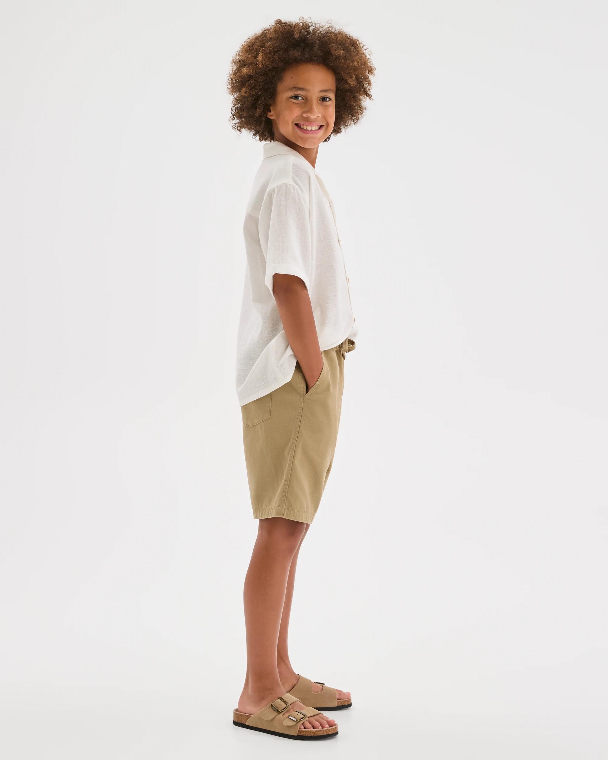 4 Target Kids Elastic Waist Chino Shorts NEUTRAL, 4 of 7
