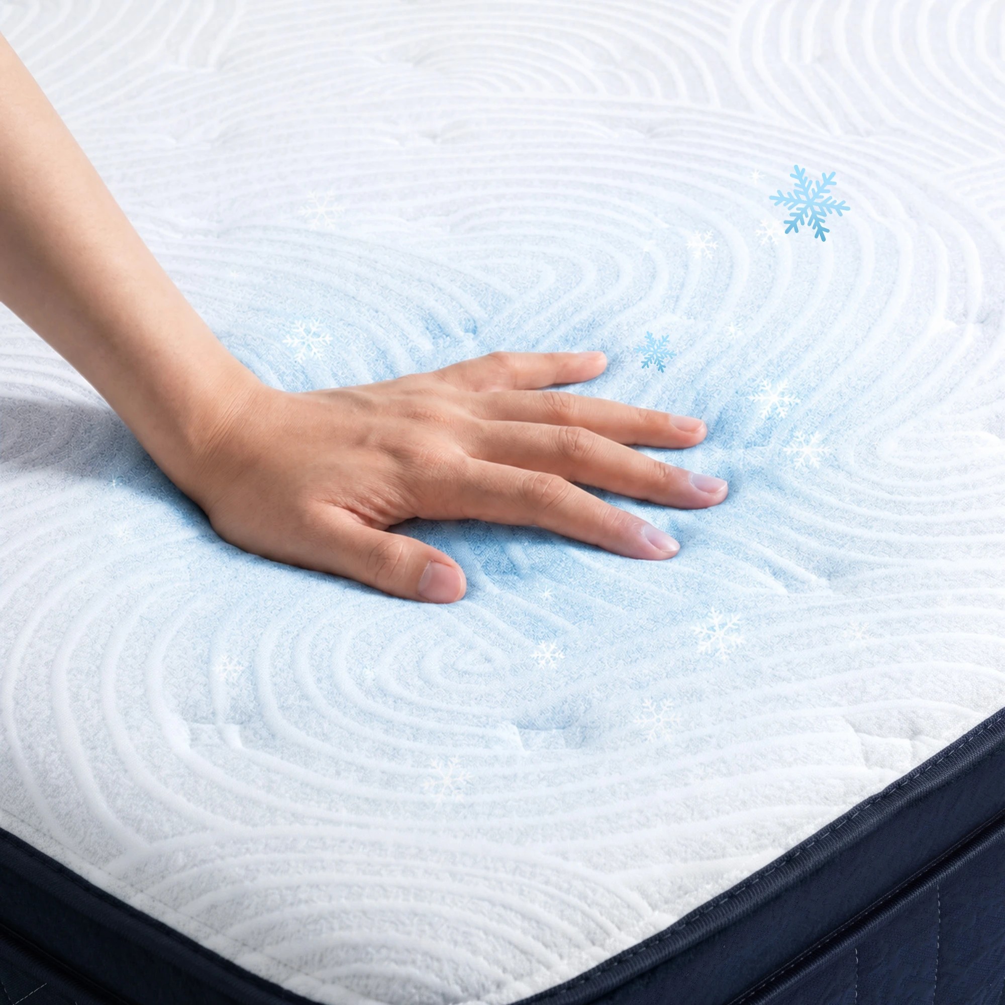 4 RoomSense Single Mattress, 34cm Medium Soft Hotel Bed, Gel Cooling Memory Foam & Tencel Pocket Spring - White, 4 of 9