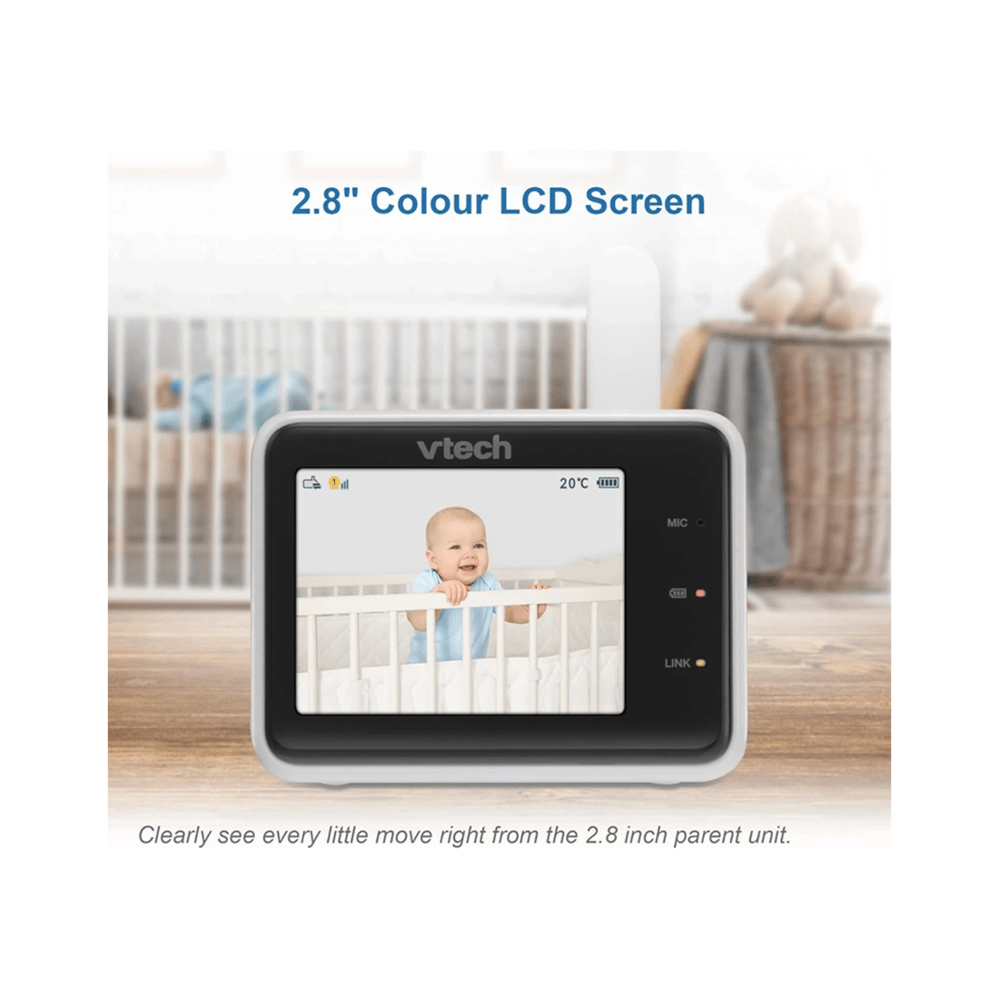 3 Vtech 2 Camera Smart Wifi 1080p Hd Video Baby Monitor With Night Vision App Access - Black Set
 - White, 3 of 3