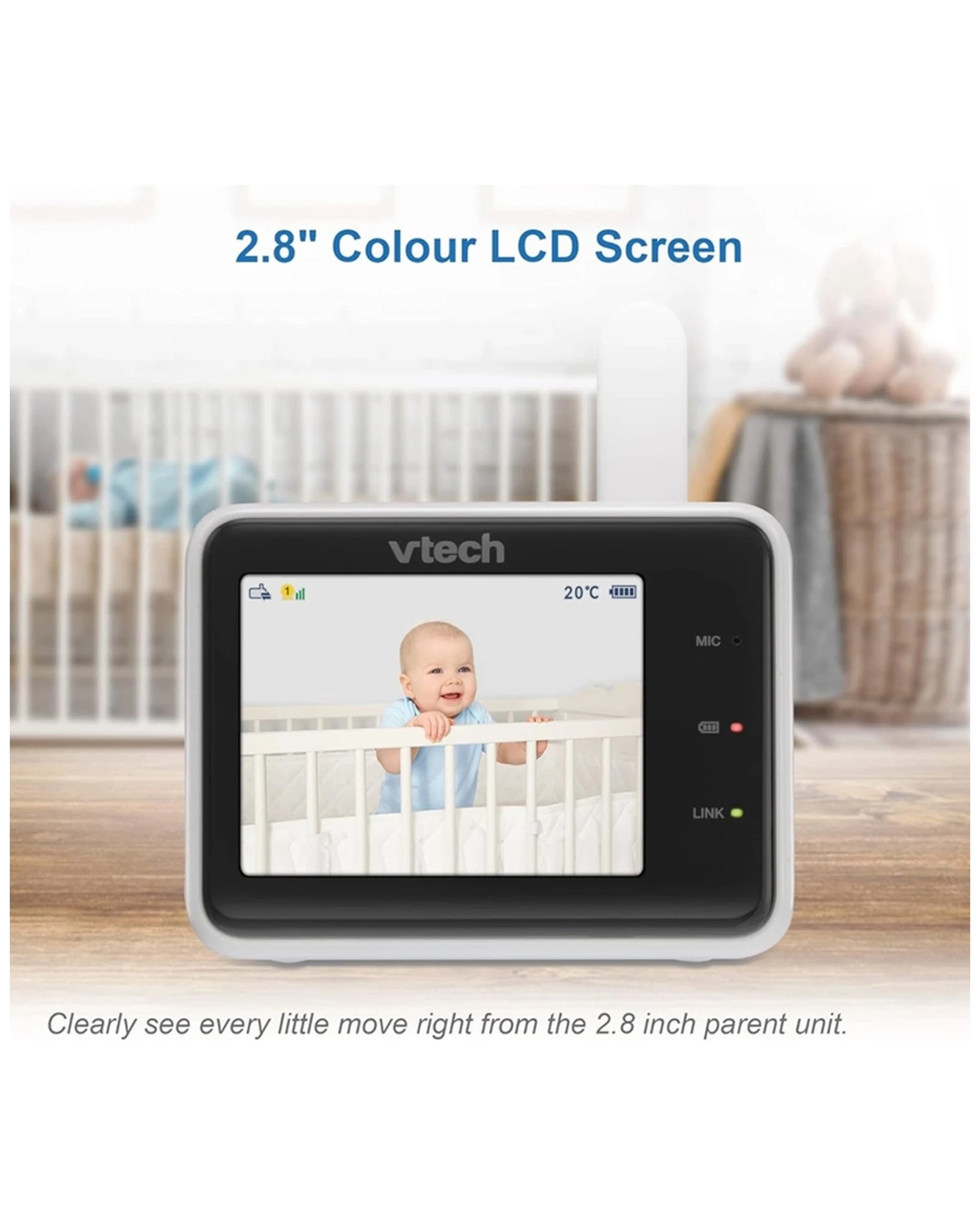 3 Vtech 2 Camera Smart Wifi 1080p Hd Video Baby Monitor With Night Vision App Access - Black Set
 - White, 3 of 3