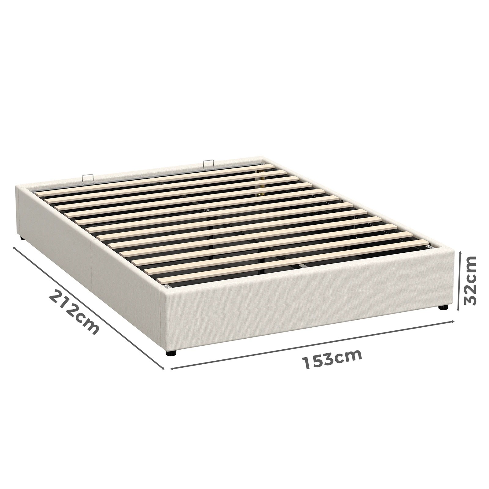 3 Alfordson Bed Frame Queen Size Gas Lift Storage Mattress Base Barlow - Beige, 3 of 10