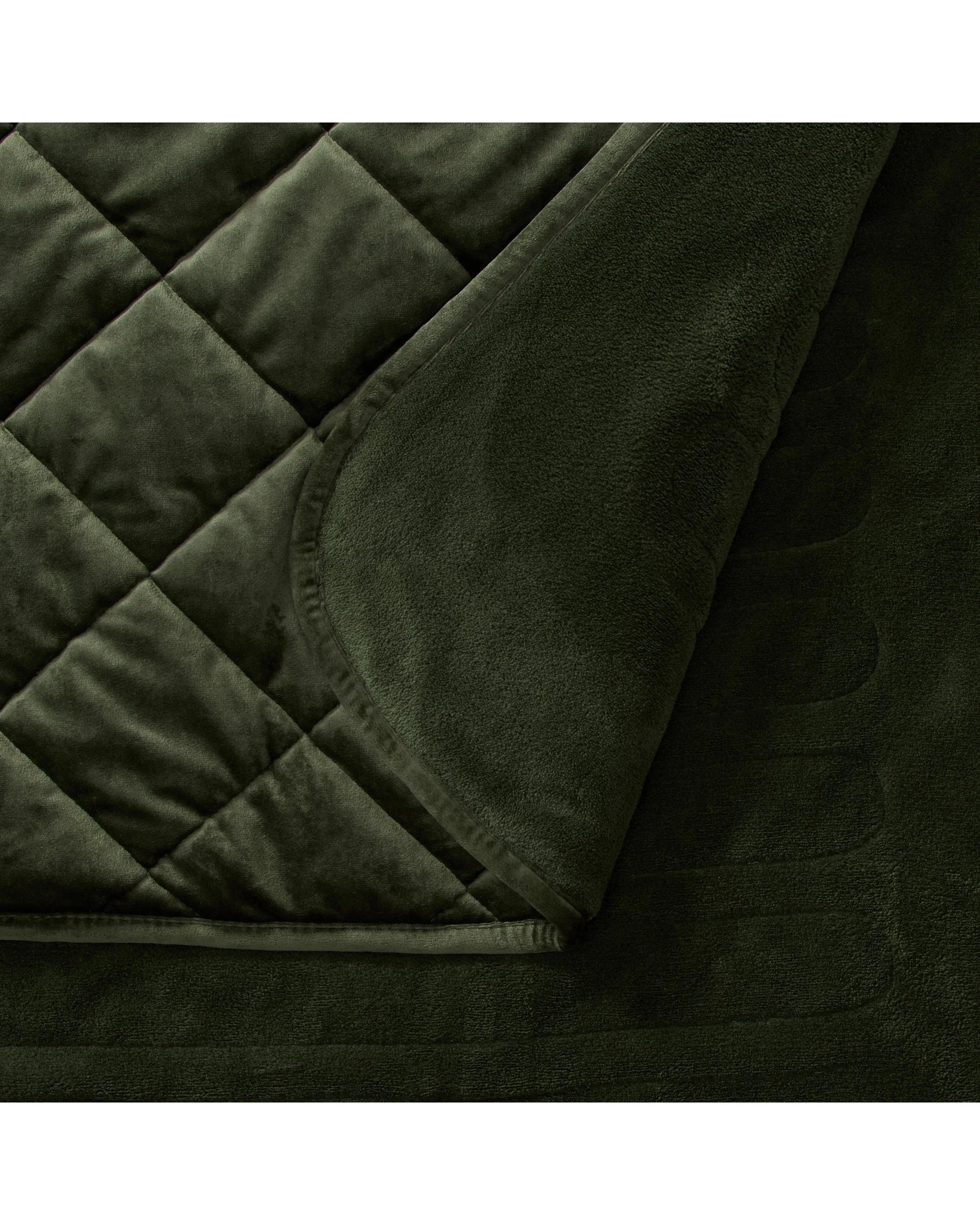 3 Dreamaker Haven Quilted Velvet Heated Throw 130x160cm - Olive, 3 of 8