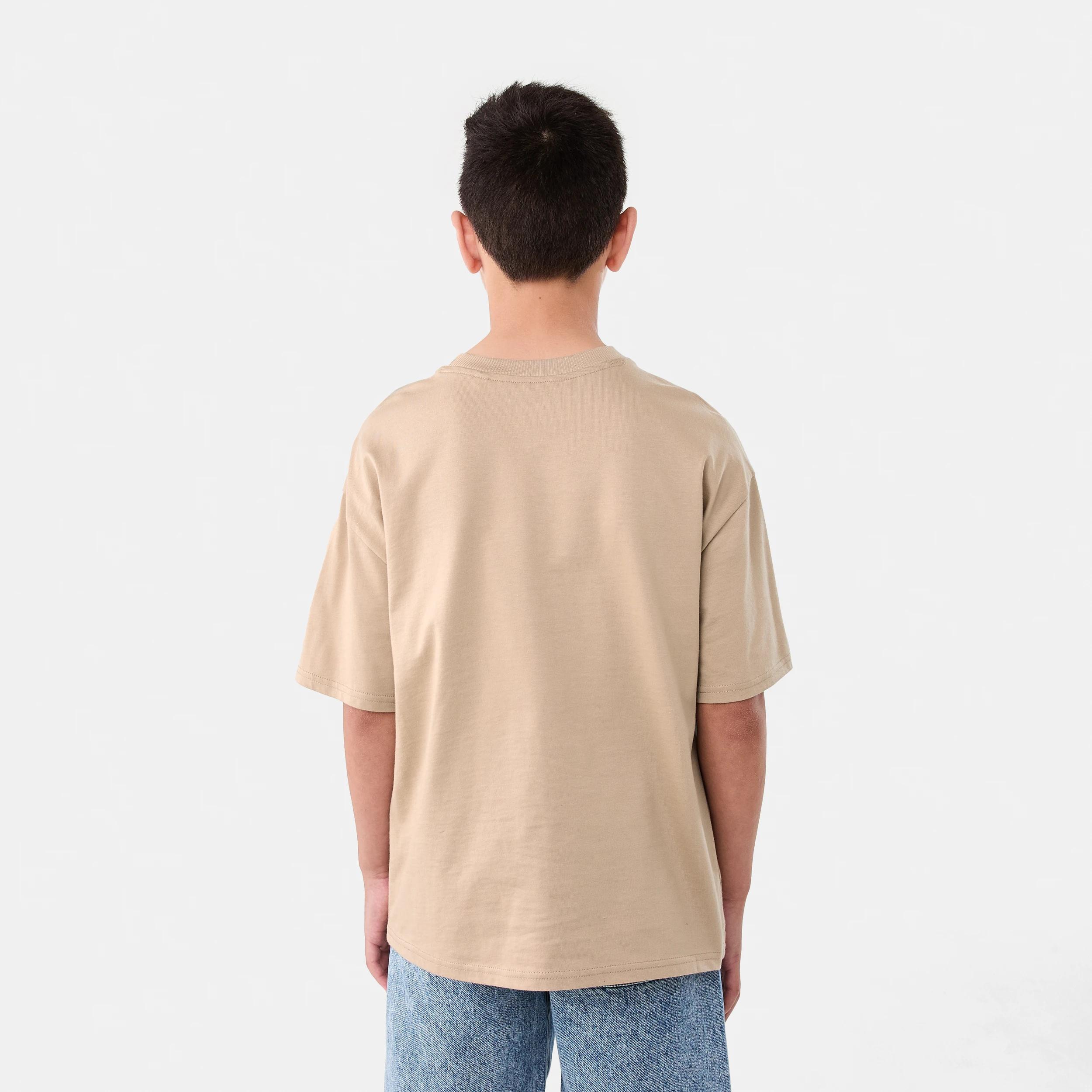 2 Short Sleeve Oversized T-shirt LIGHT BROWN, 2 of 6