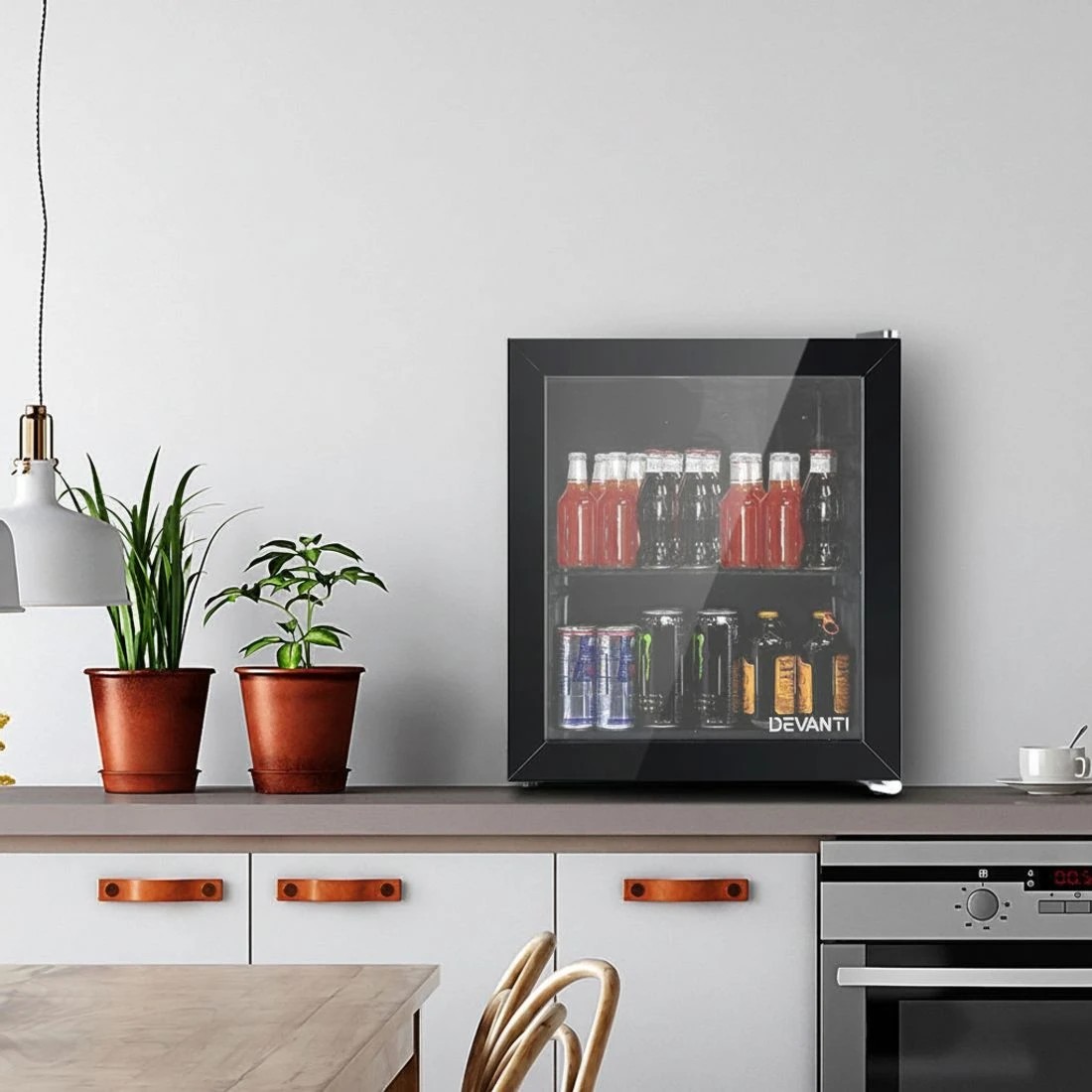1 Devanti 46L Bar Fridge Glass Door - Black, 1 of 7